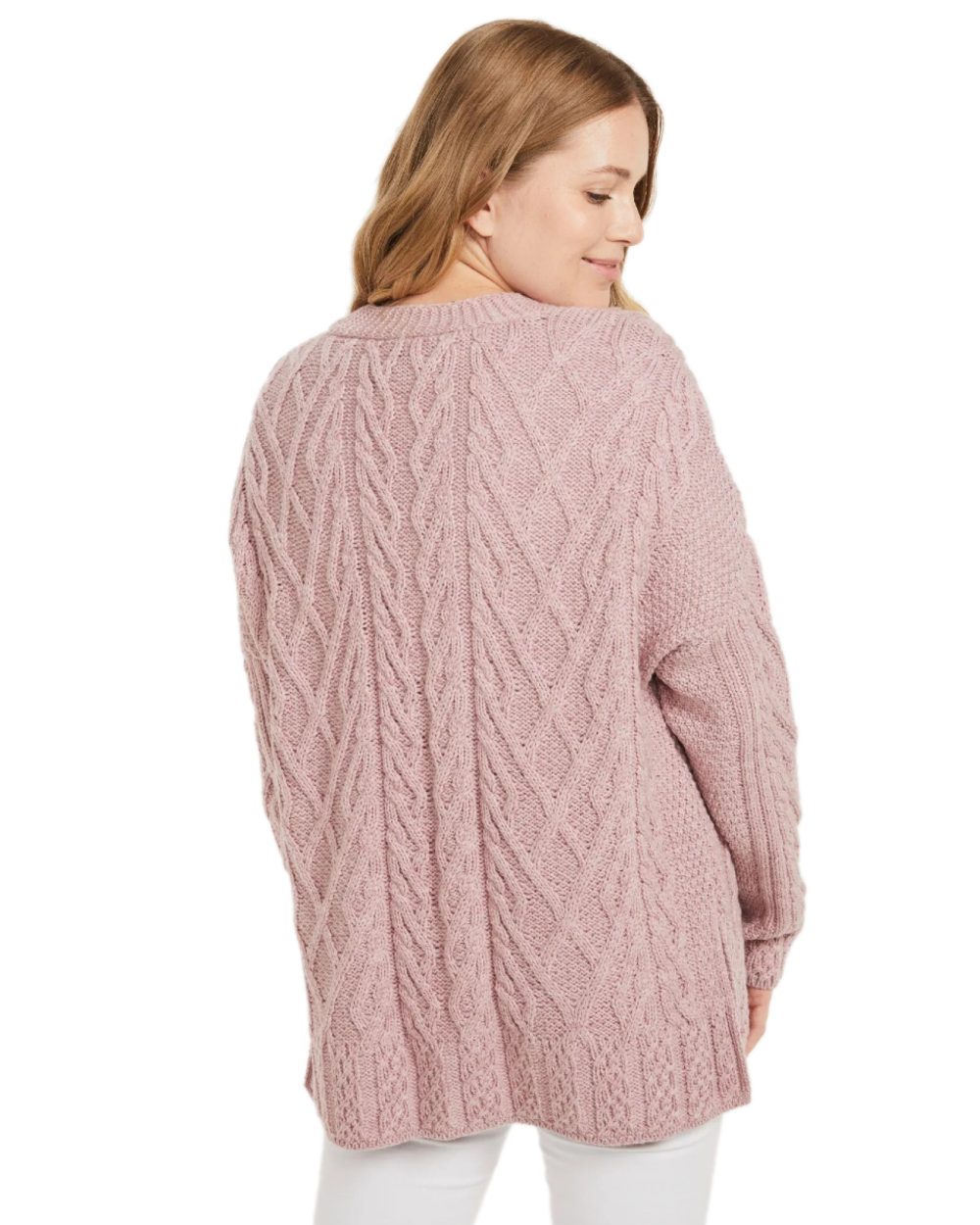 Aran Valentia Trellis Women's Knit Cardigan Sweater - Cozy Winter Fashion for Casual Outfits & Office Wear