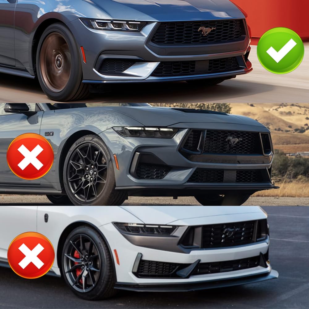 G-Style Front Bumper Lip Spoiler for 2024-2025 Ford Mustang ECO | ABS Painted Carbon Fiber Style | Enhanced Aerodynamics & Aggressive Styling | Perfect for Car Enthusiasts & Street Racing