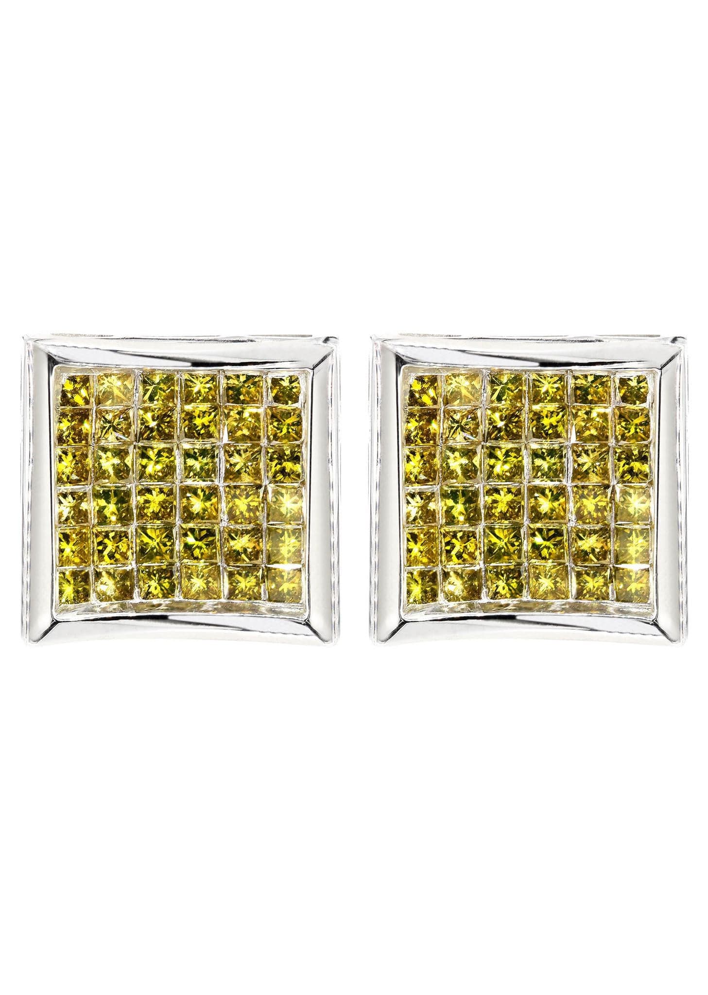2.39 Carat Diamond Earrings for Men in 14K White Gold - Luxury Stud Earrings for Gifts, Weddings & Special Occasions