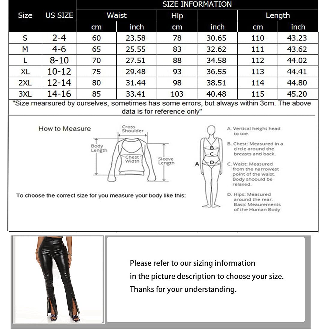 Women's Faux Leather Flared Moto Leggings - Black Pleather Disco Pants with Bell Bottom & Split Leg Design | Perfect for Night Out, Dance Parties & Casual Wear