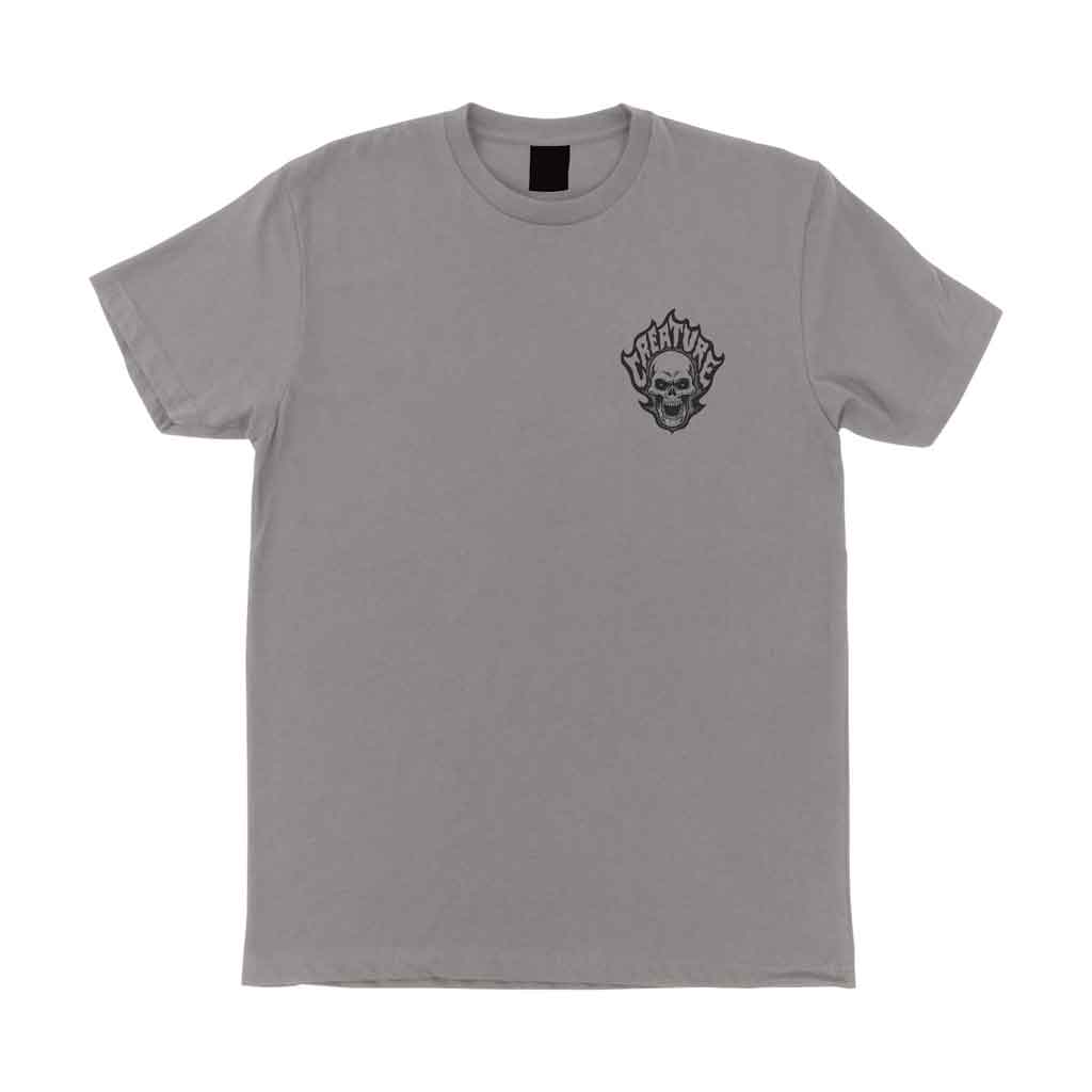 Creature Bonehead Flame Short Sleeve T-Shirt - Medium Grey | Trendy Graphic Tee for Men & Women | Perfect for Casual Wear, Street Style & Music Festivals