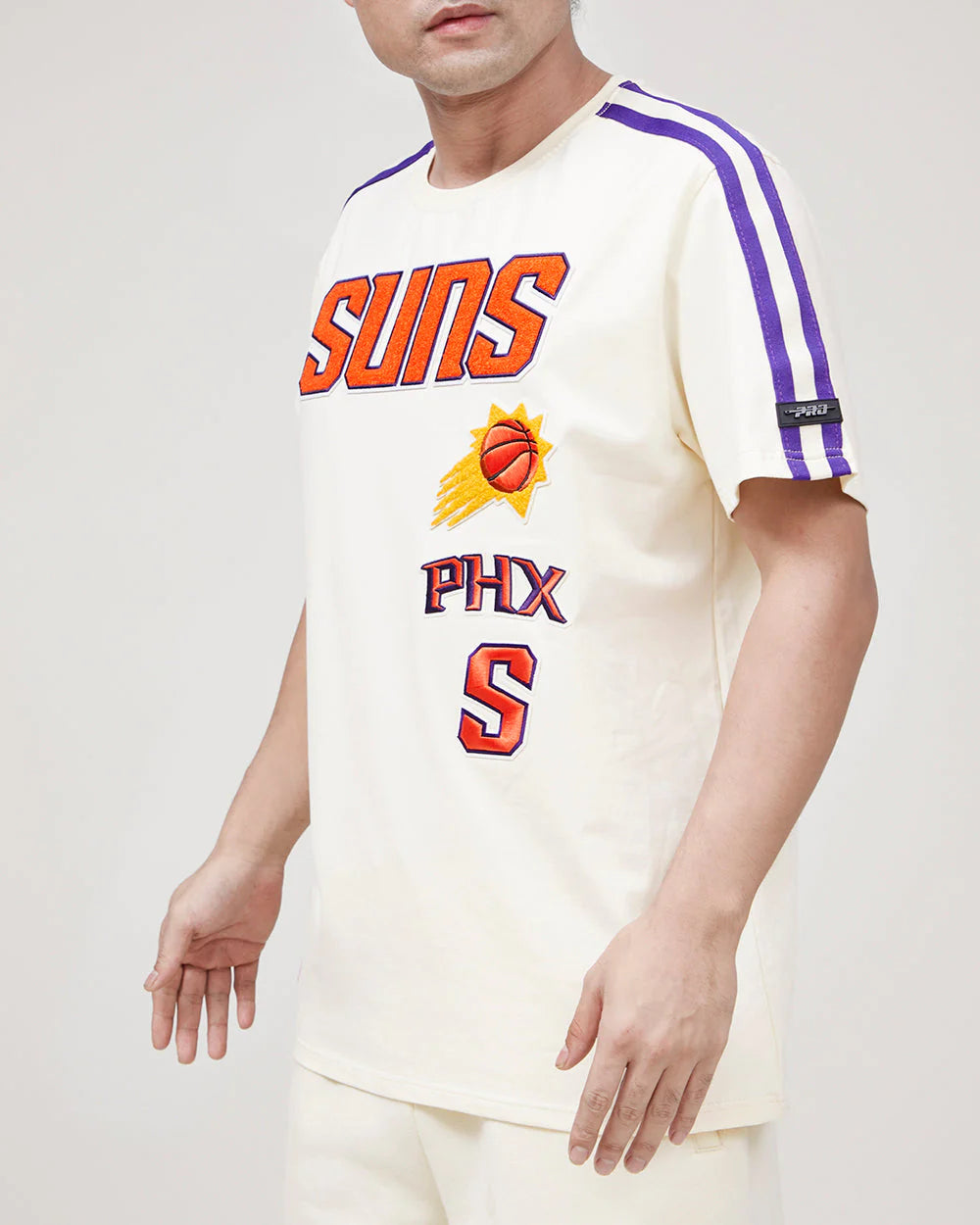 Pro Standard Phoenix Suns Retro Classic SJ Striped T-Shirt | Vintage NBA Basketball Jersey Tee for Men | Game Day, Casual Wear & Sports Fan Apparel