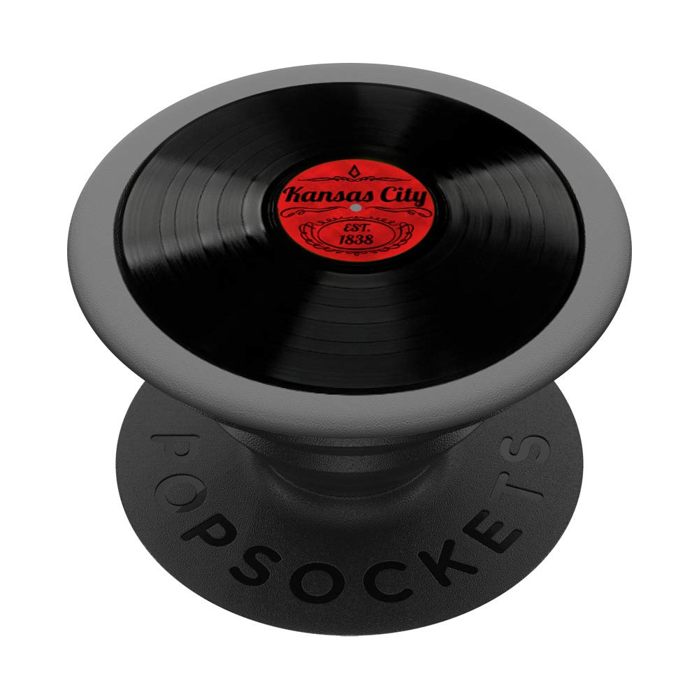 Kansas City Retro Vinyl Record PopSocket Grip - Swappable Phone & Tablet Holder - Perfect for Music Lovers & Travel Enthusiasts