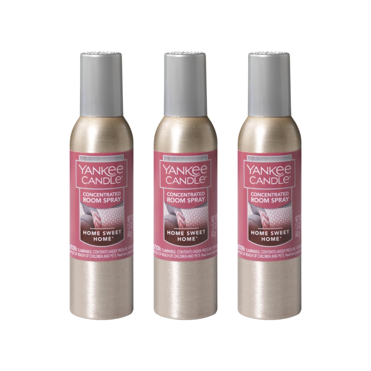 Yankee Candle Air Freshener Spray - Home Sweet Home Scent, 1.5oz (3-Pack) | Eliminates Odors in Bathroom, Living Room & Bedroom | Perfect for Freshening Homes, Offices & Cars