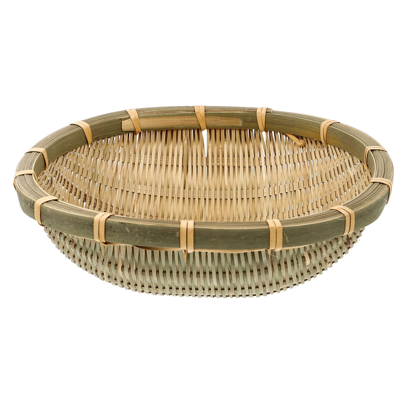 DOITOOL Rustic Woven Bamboo Basket - Multipurpose Serving Bowl for Fruits, Bread & Centerpieces | Eco-Friendly Kitchen Countertop Organizer & Household Dustpan | Perfect for Farmhouse Dining, Party Serving & Pantry Storage