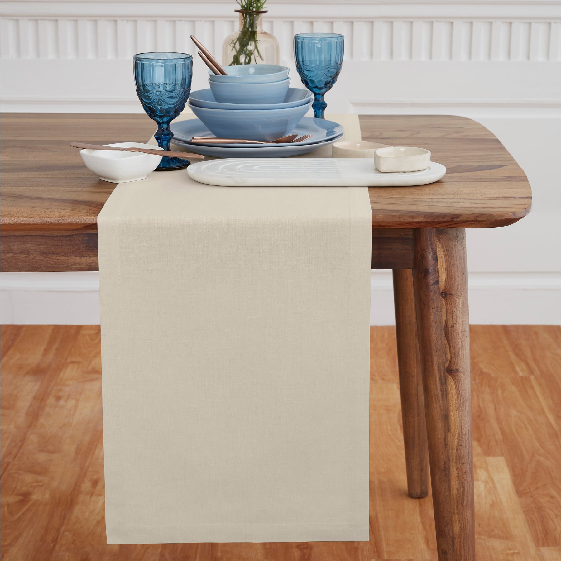 Premium Dru Cotton Linen Table Runner - Elegant Dining Table Decor for Weddings, Parties & Home Decor - Washable & Wrinkle-Resistant