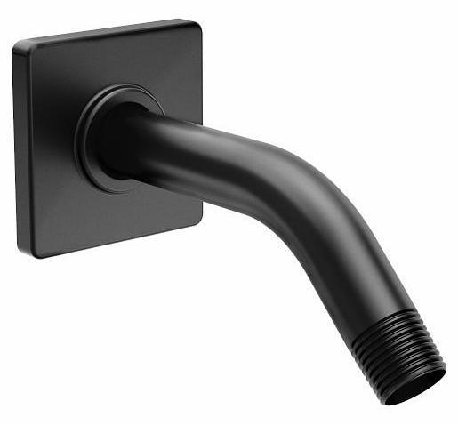 Moen S133BL 90 Degree Shower Arm and Flange in Matte Black - Perfect for Modern Bathroom Renovations and Space-Saving Shower Installations