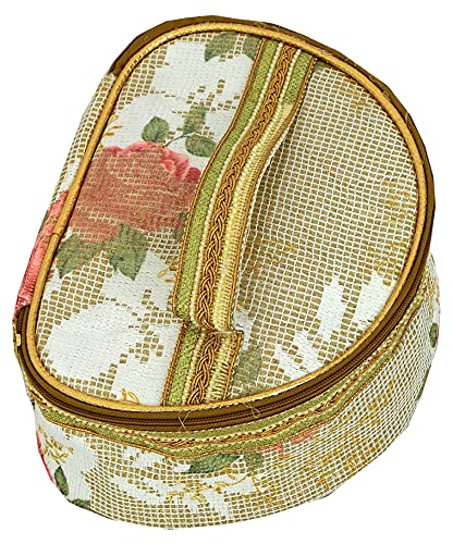 Kuber Laminated Makeup Bag - Travel Toiletry Case with Handle (2-Pack, Gold) for Cosmetics & Travel Organizer