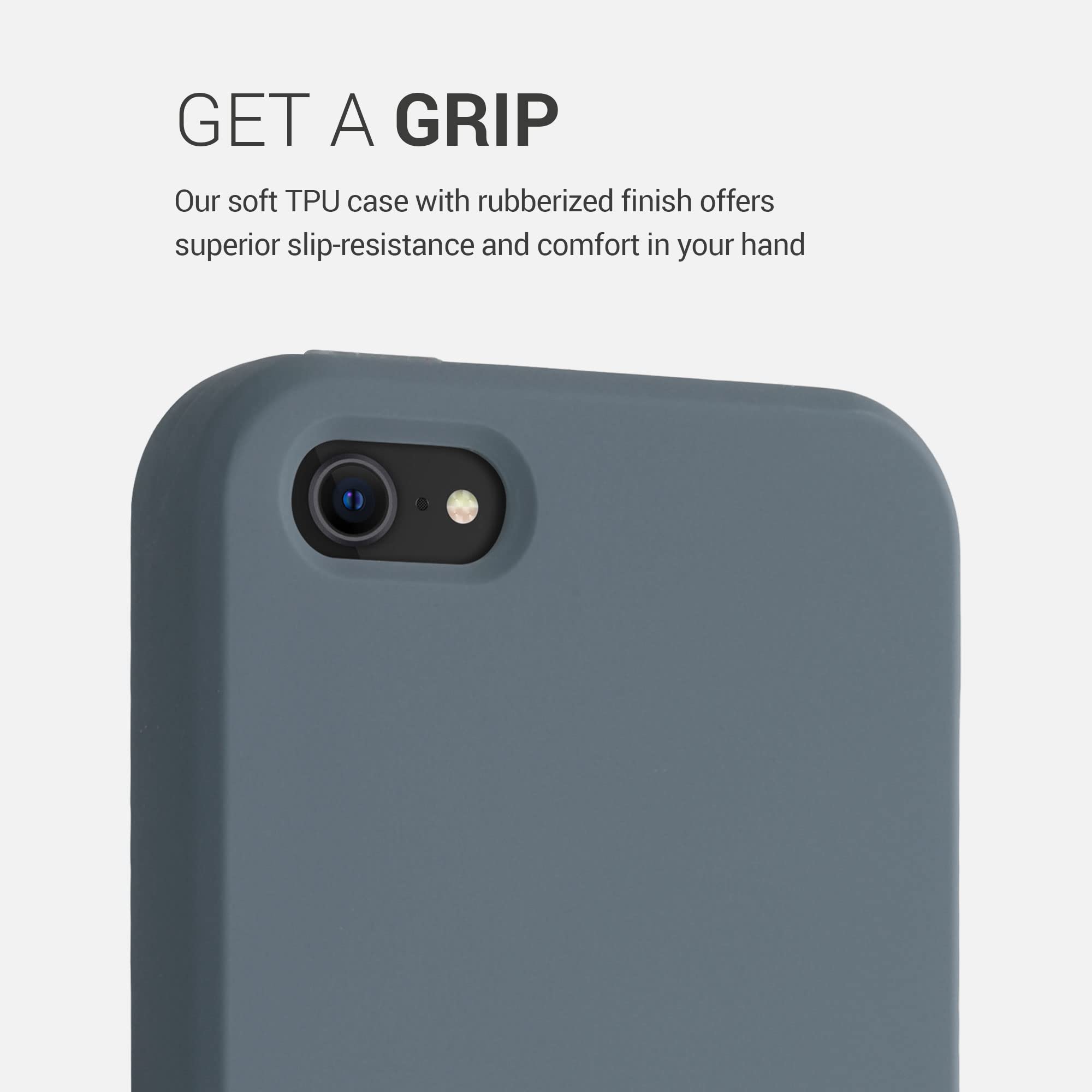 kwmobile TPU Silicone Phone Case Compatible with Apple iPhone SE (1st Gen 2016) / iPhone 5 / iPhone 5S - Soft Protective Cover in Dark Slate | Perfect for Everyday Use, Work & Travel Protection