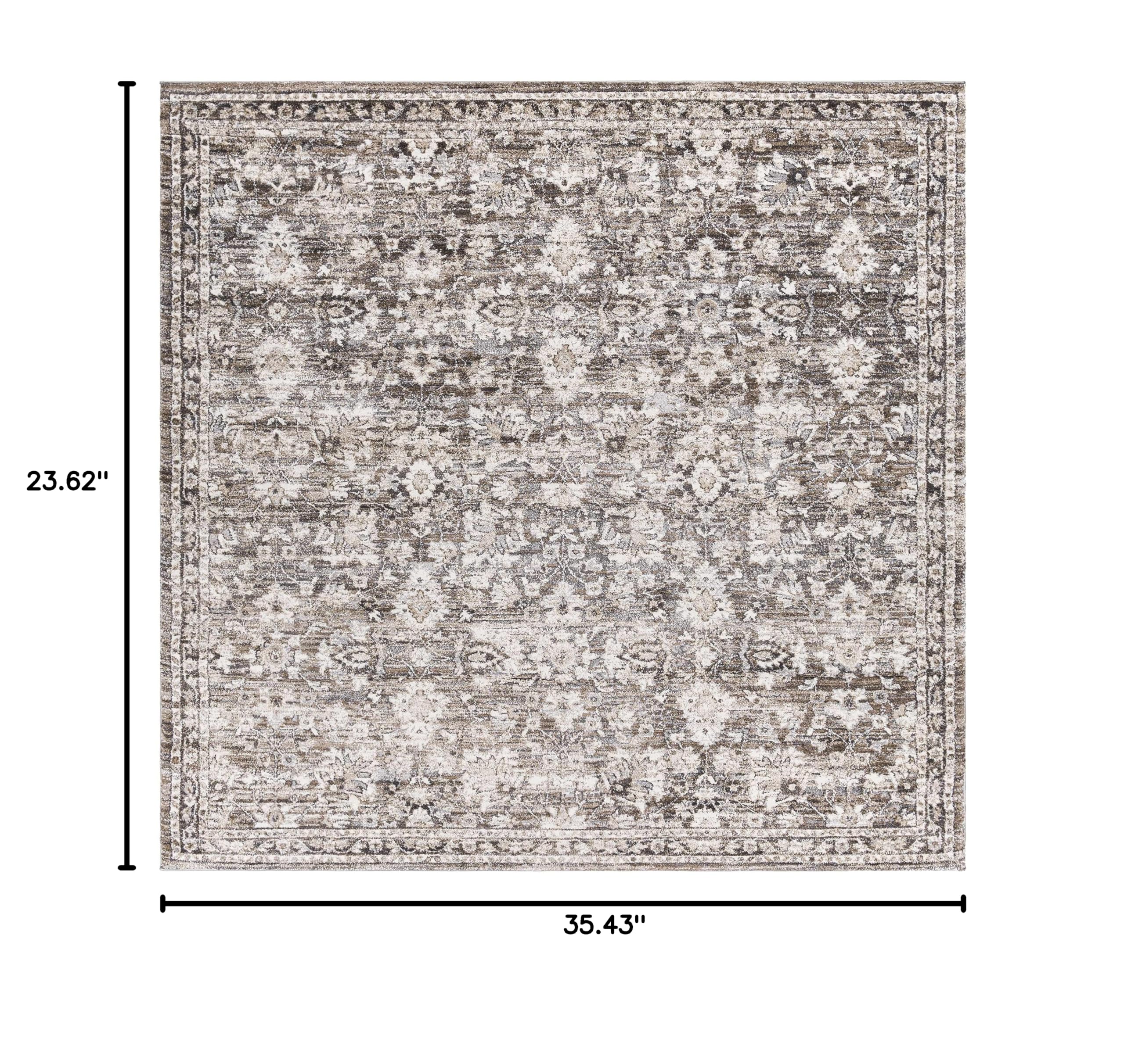 Hauteloom Talihina Soft High Pile Area Rug for Living Room & Bedroom - 2' x 3' - Gray, Beige, Brown - Plush & Cozy Home Decor for Relaxing Spaces