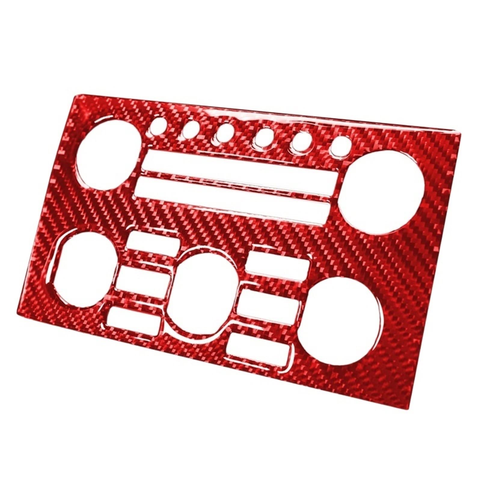Premium Real Carbon Fiber Interior Stickers for Nissan GTR R35 (2008-2016) - Center Control Volume Panel Frame Cover Trim - Red Car Accessories for Enhanced Interior Styling & Protection - Perfect for Car Enthusiasts & Customization Projects