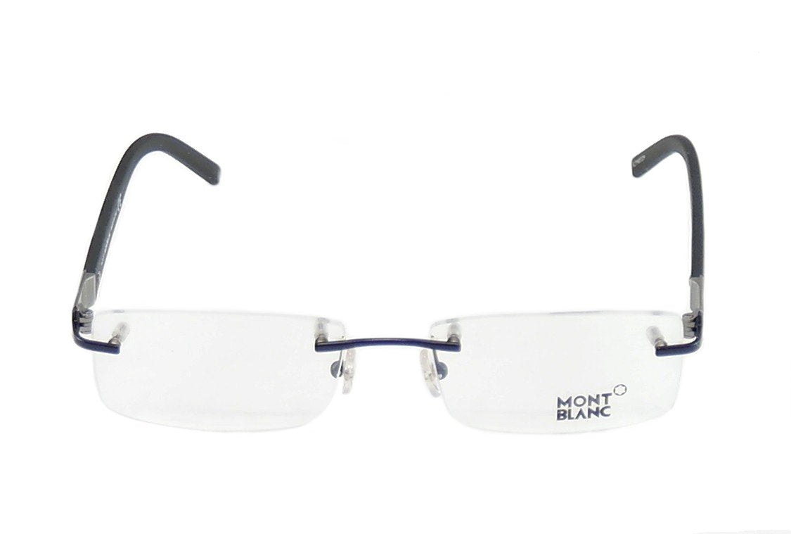 Mont Blanc MB382 002 Eyeglasses Frame - Matte Black Plastic & Metal Italian Design (55-18-140) | Premium Reading Glasses & Fashion Accessory for Men & Women