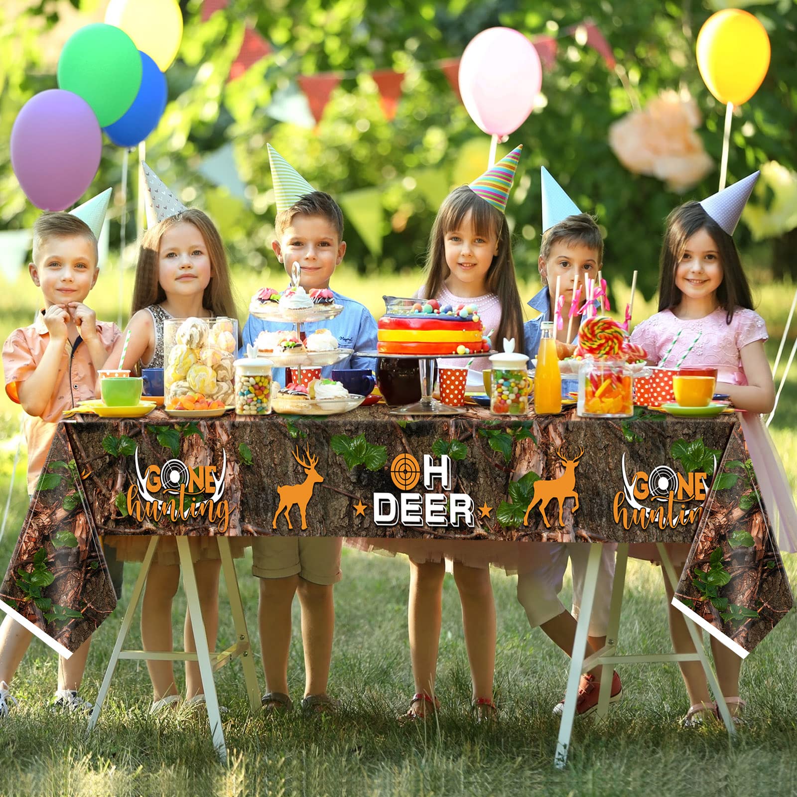 Camo Hunting Tablecloths - 6-Piece Plastic Table Covers for Hunting Theme Parties, Birthday Decorations & Baby Showers | Durable, Waterproof Outdoor Party Supplies for Camping, Picnics, and Tailgating
