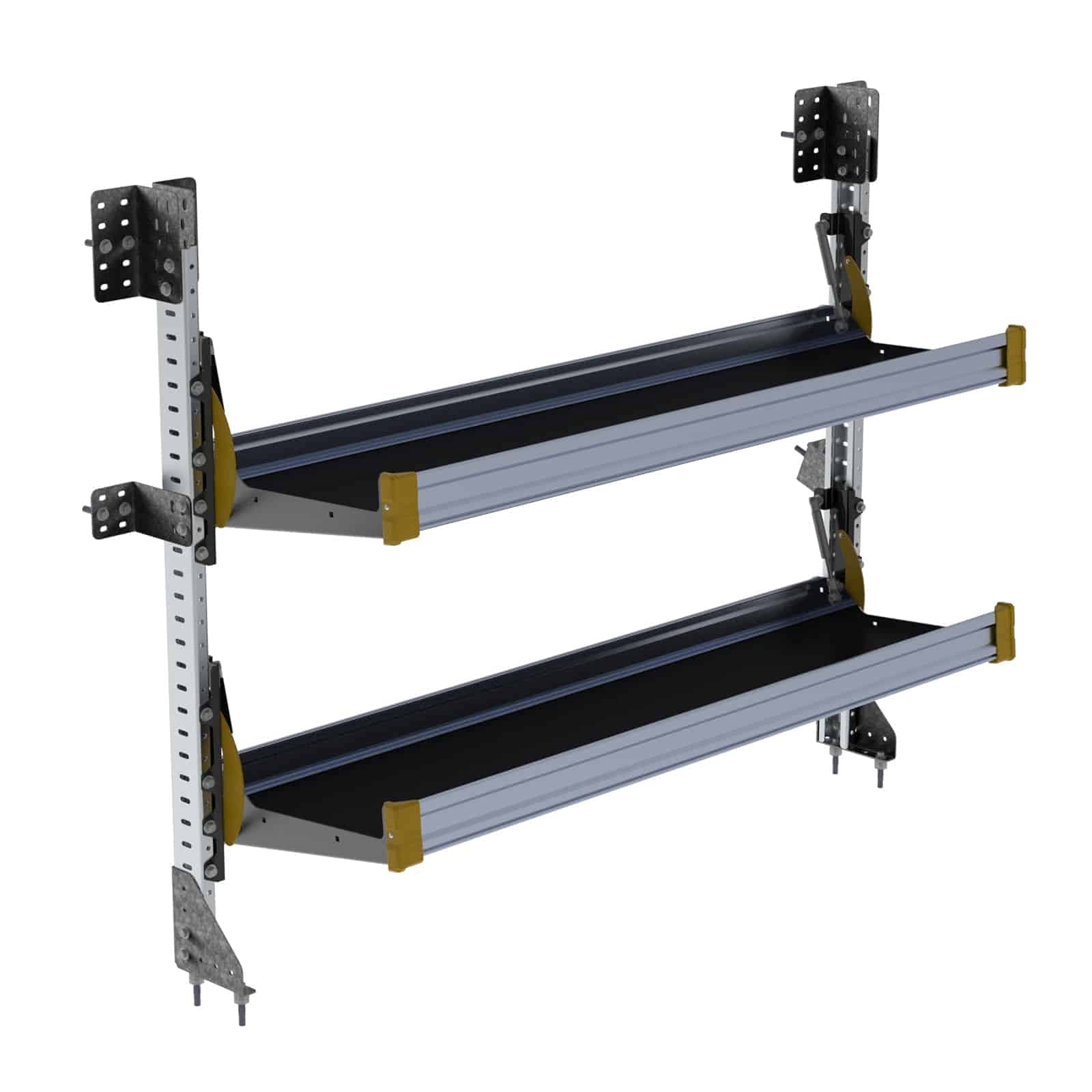 Fold-Away Van Shelving Unit with 2 Adjustable Shelves - 47.5