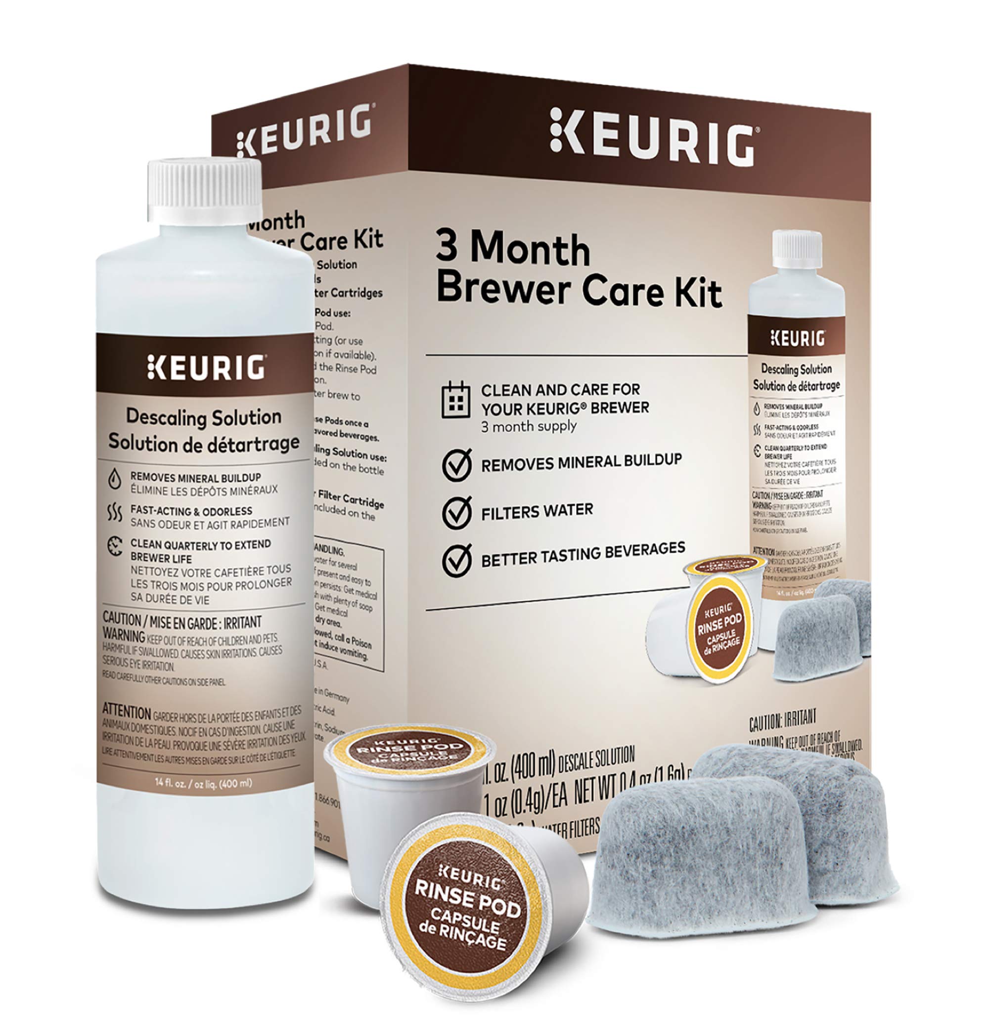 Keurig® K-Supreme Plus Single Serve K-Cup Pod Coffee Maker 3-Month Brewer Maintenance Kit - Essential Cleaning Supplies for Fresh Tasting Coffee at Home or Office