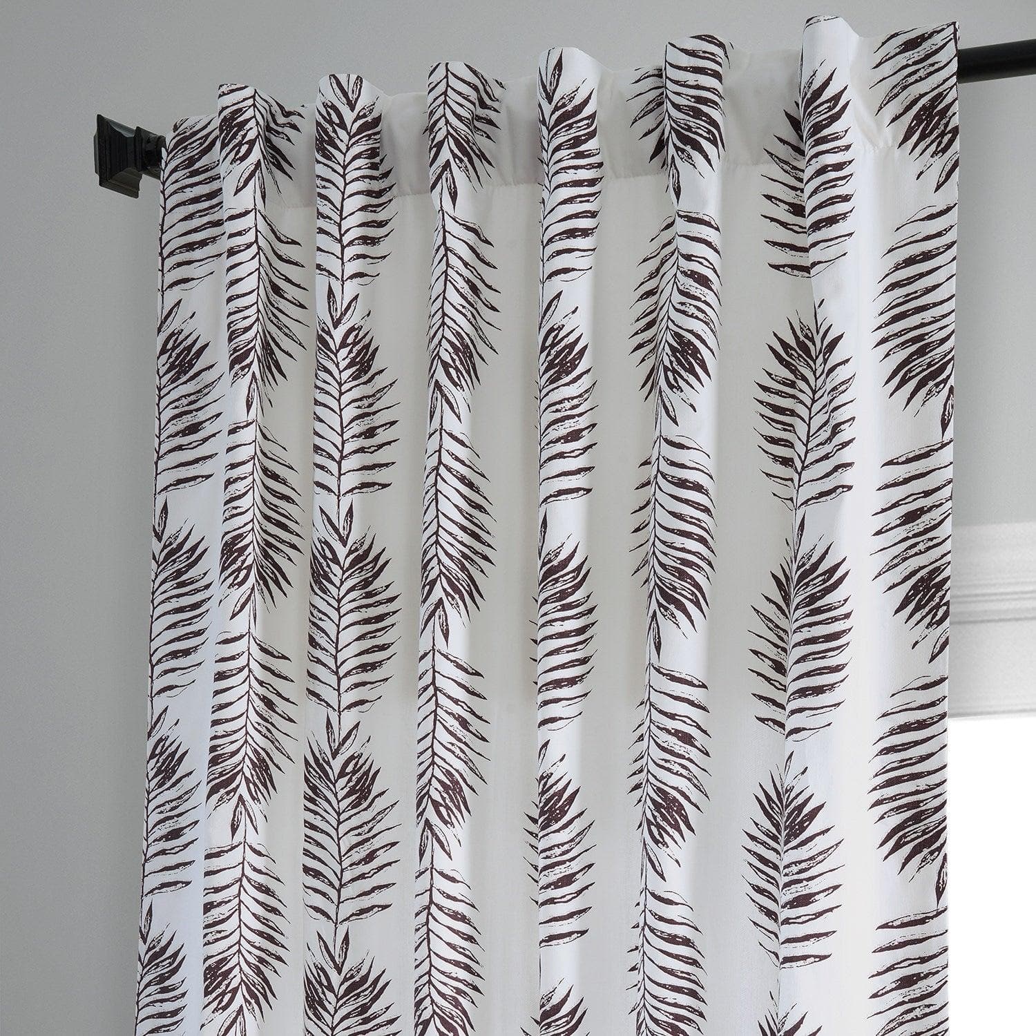 Sago Nut Brown Floral Printed Cotton Blackout Curtains for Bedroom & Living Room - Thermal Insulated Window Drapes for Home Decor & Light Blocking