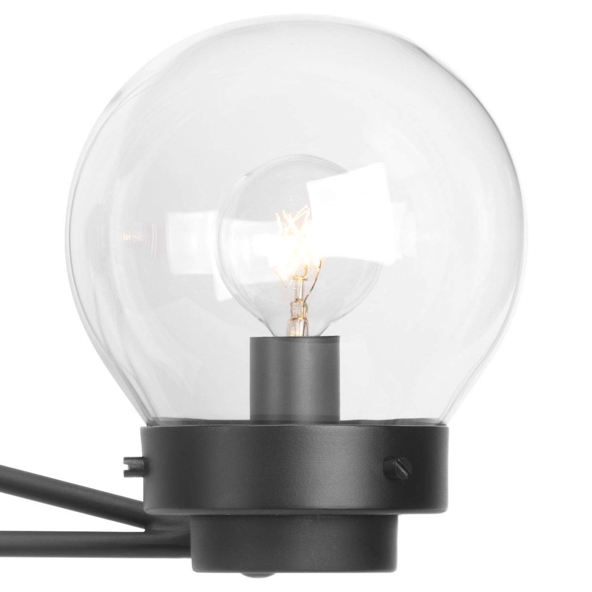 Progress Lighting P300113-031 Modern Black Bathroom Vanity Light Fixture - Perfect for Bathroom, Powder Room & Dressing Area Lighting