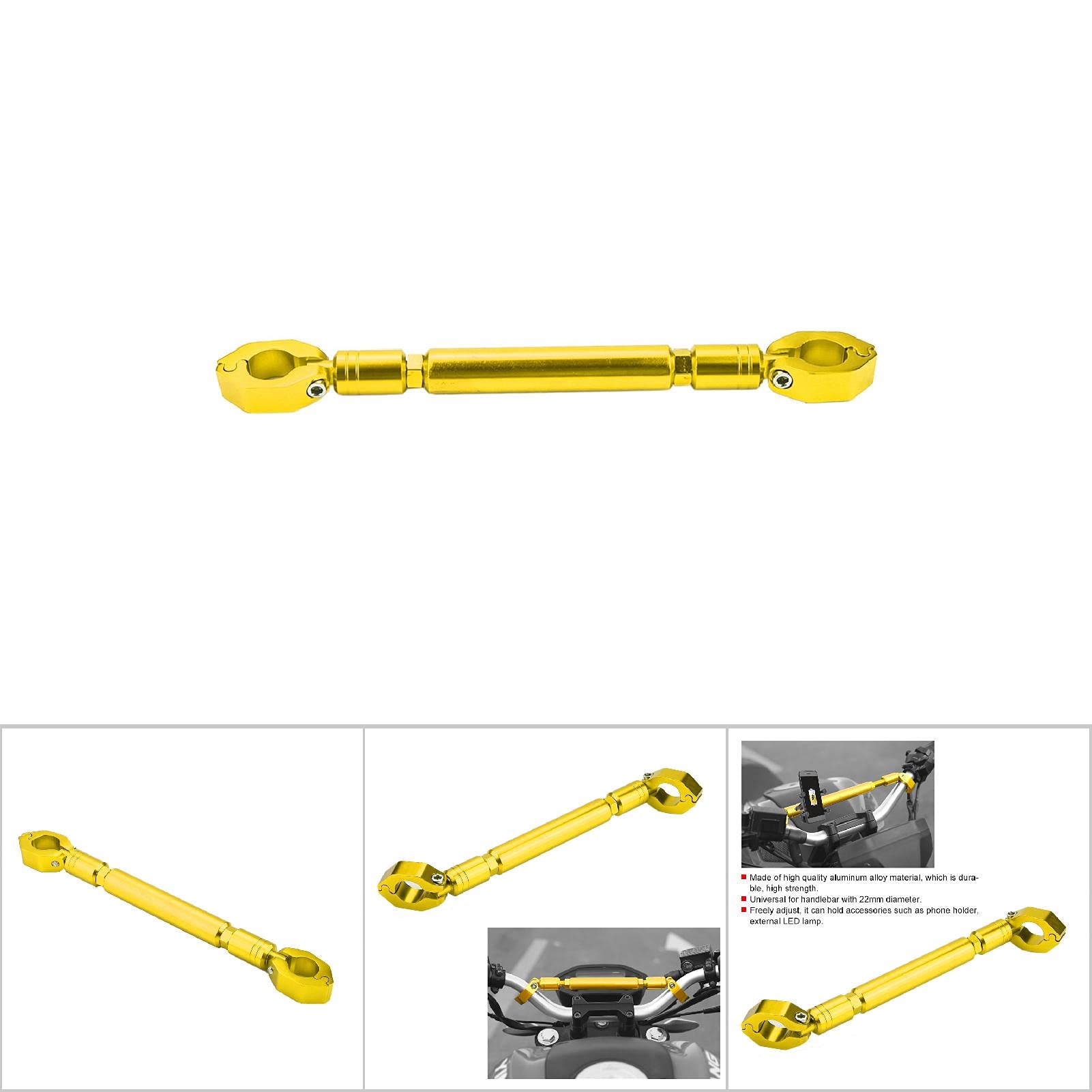 Aluminum Motorcycle Balance Bar - 22mm Reinforced Handlebar for Strength & Stability - Perfect for Off-Road & Street Bikes
