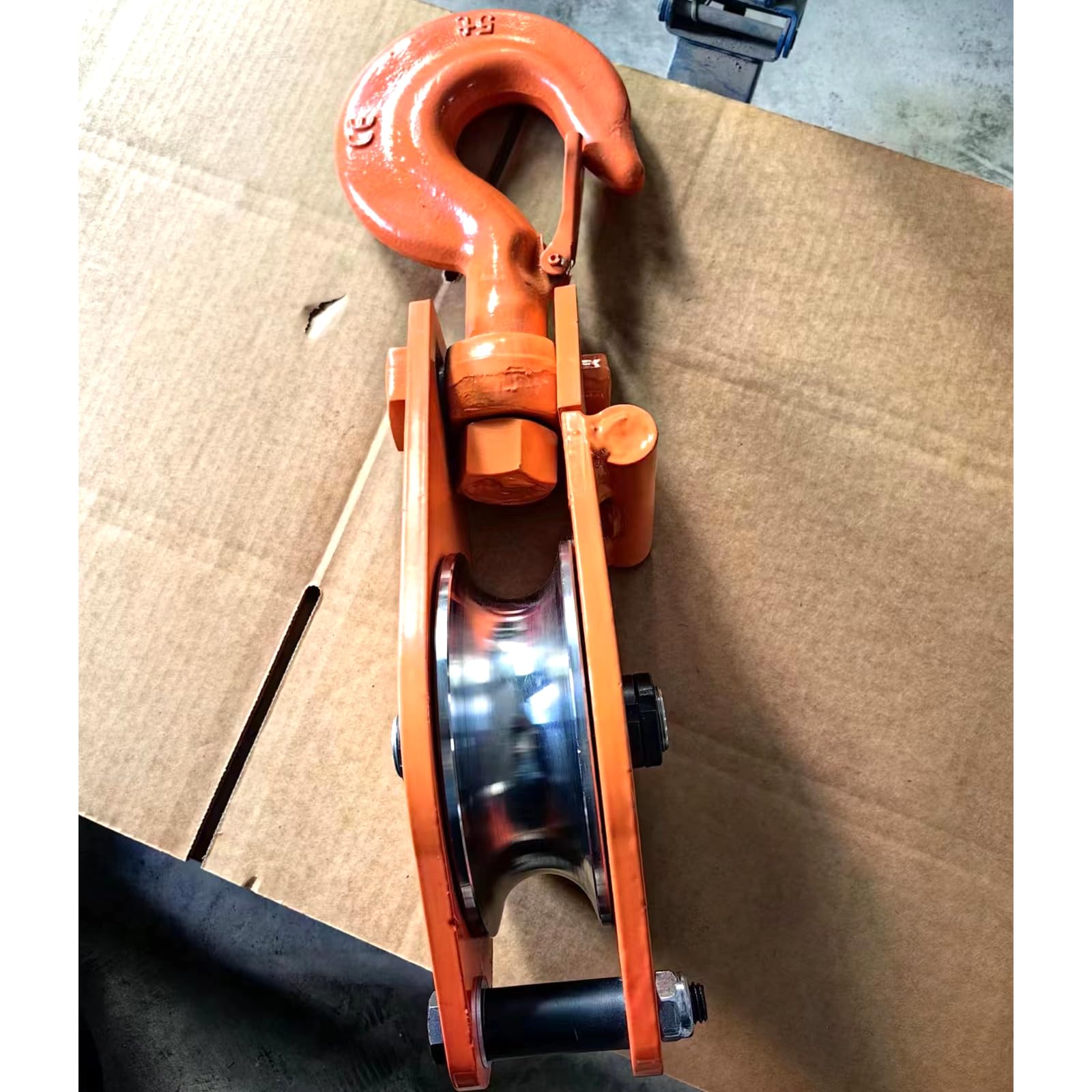 1 Ton Electric Single Wheel Pulley Block - Heavy Duty Power Transmission & Wire Wiring Tool for Lifting, Rigging, and Construction Projects