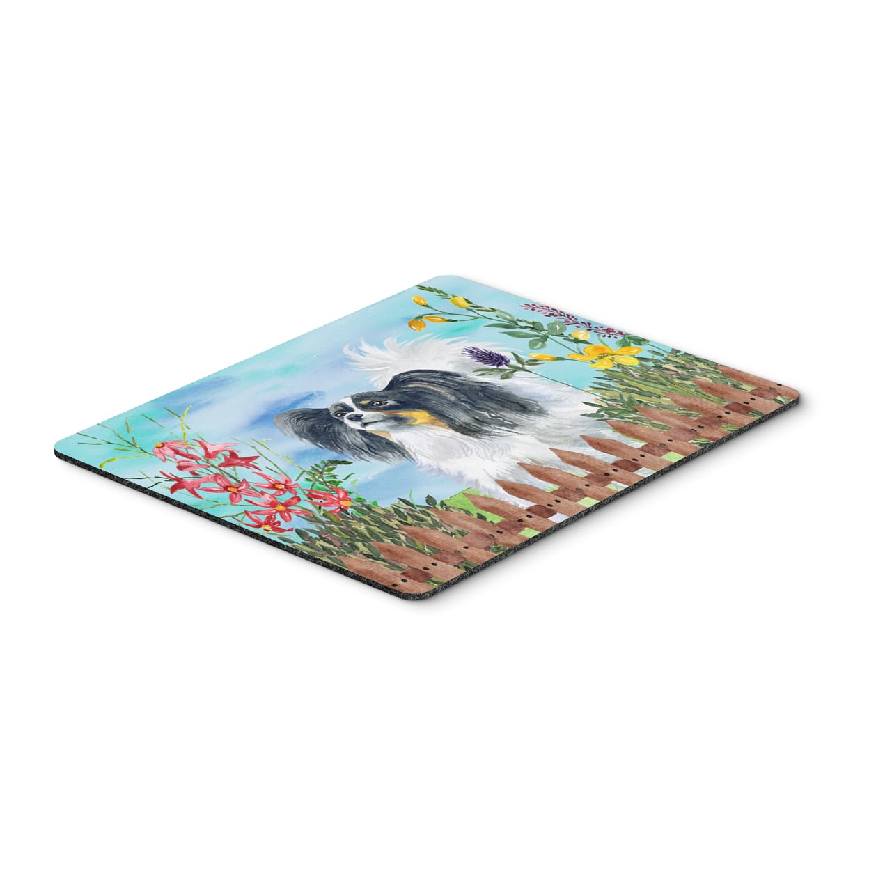 Caroline's Treasures CK1219MP Papillon Spring Mouse Pad - Large Washable Non-Slip Desk Mat for Home Office, Gaming & Computer Work | Hot Pad & Trivet for Kitchen Use | Cute Butterfly Design Home Decor