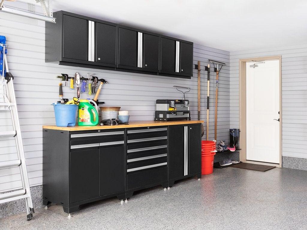 NEWAGE Pro Series 7-Piece Garage Cabinet Set with Base & Wall Cabinets, Tool Drawer, Lockers & 56