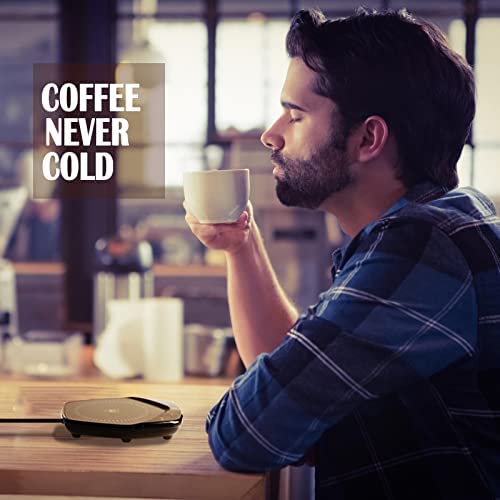 Adjustable Temperature Coffee Mug Warmer for Desk - 131°F/149°F/167°F with Auto Shut Off - Wax Melter & Beverage Cup Warmer - Perfect Gift for Women (Black, No Cup Included) - Ideal for Office, Home & Dorm Use