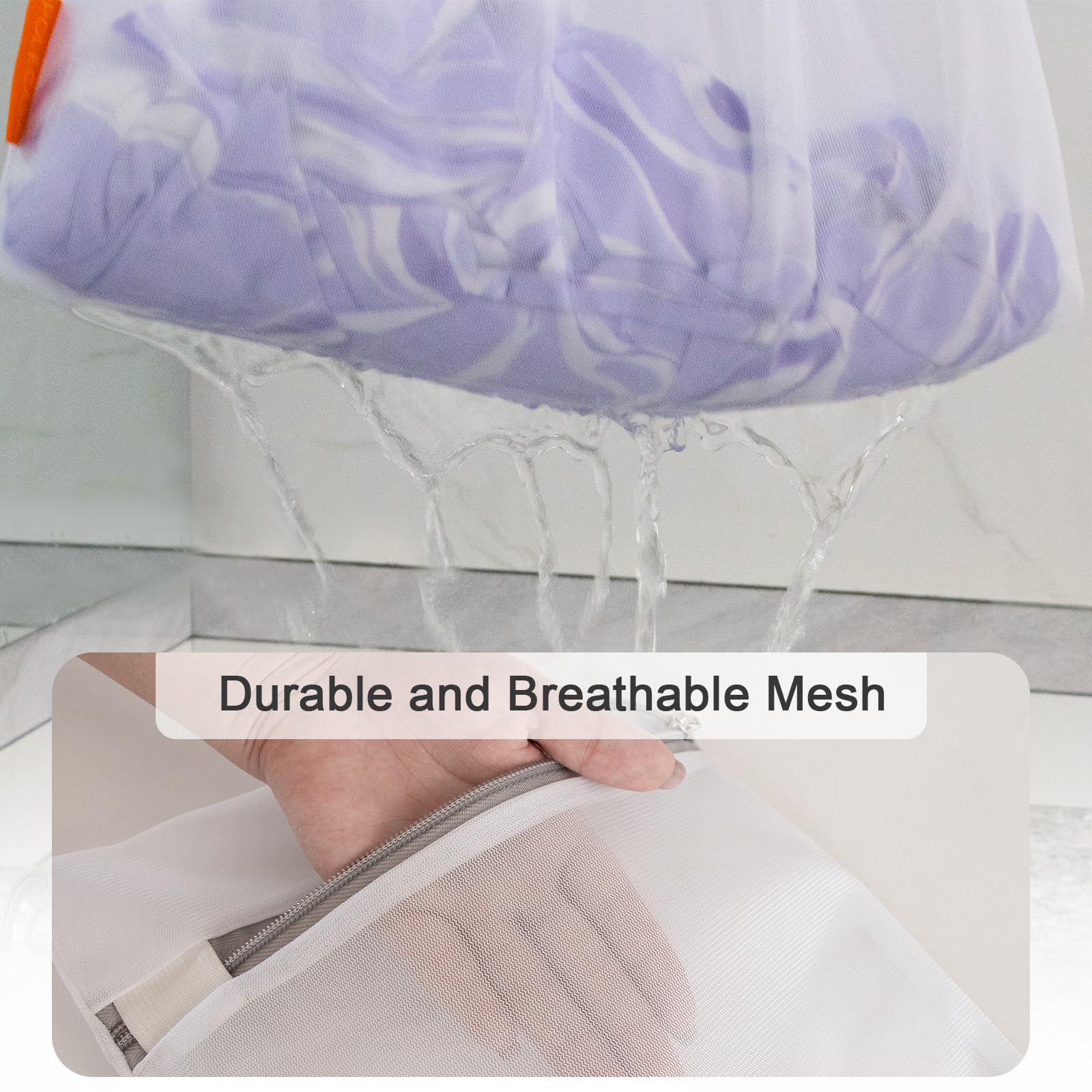 Polecasa Premium Fine Mesh Laundry Bags with Sturdy Zipper - 3 Pack Medium Durable Wash Bags for Delicates (12x16 Inches) - Protect Bras, Lingerie & Sweaters in Washing Machine - Perfect for Travel, Gym & Baby Clothes Care
