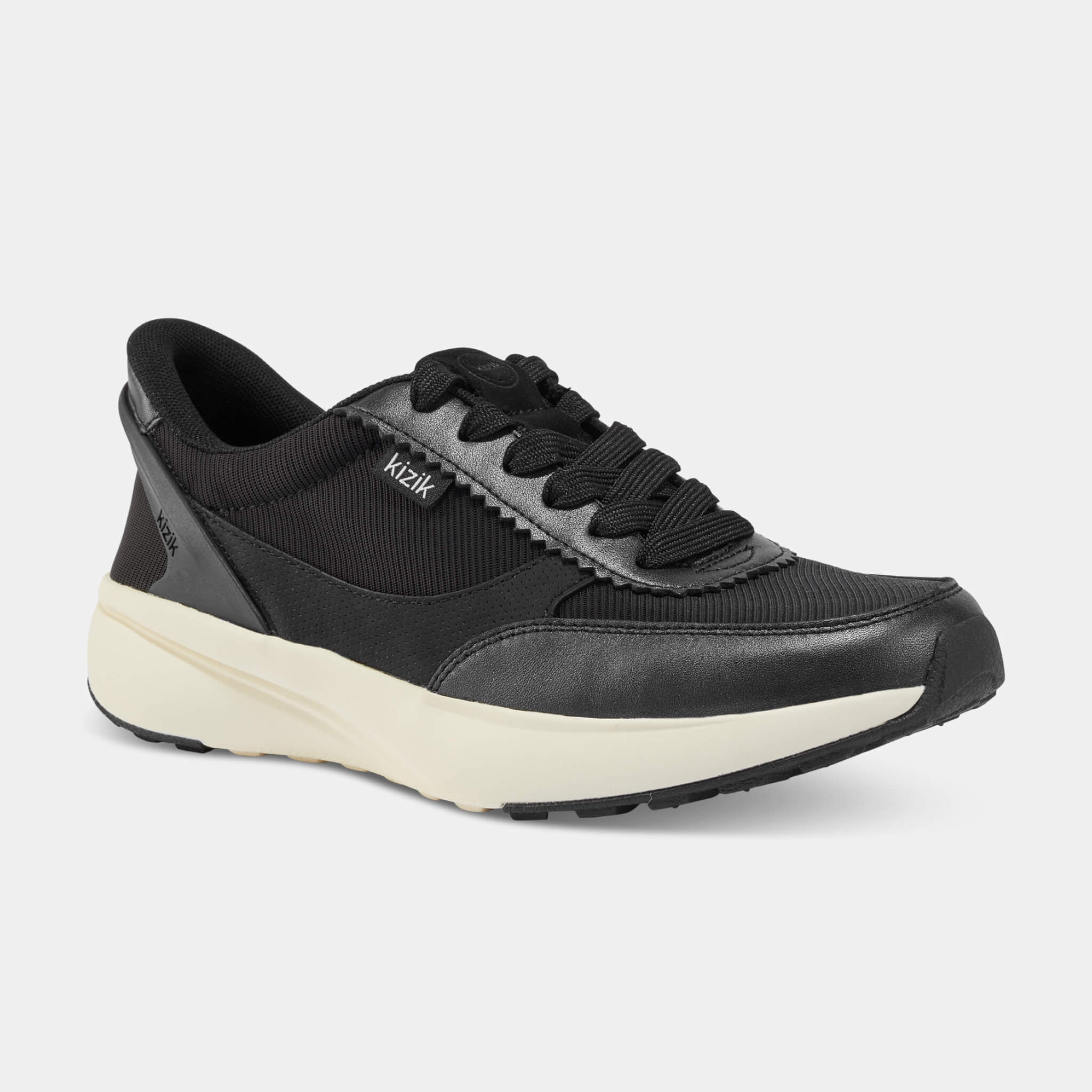 Women's Paris Black & Pristine Fashion Sneakers - Stylish & Comfortable for Walking, Travel & Casual Outfits