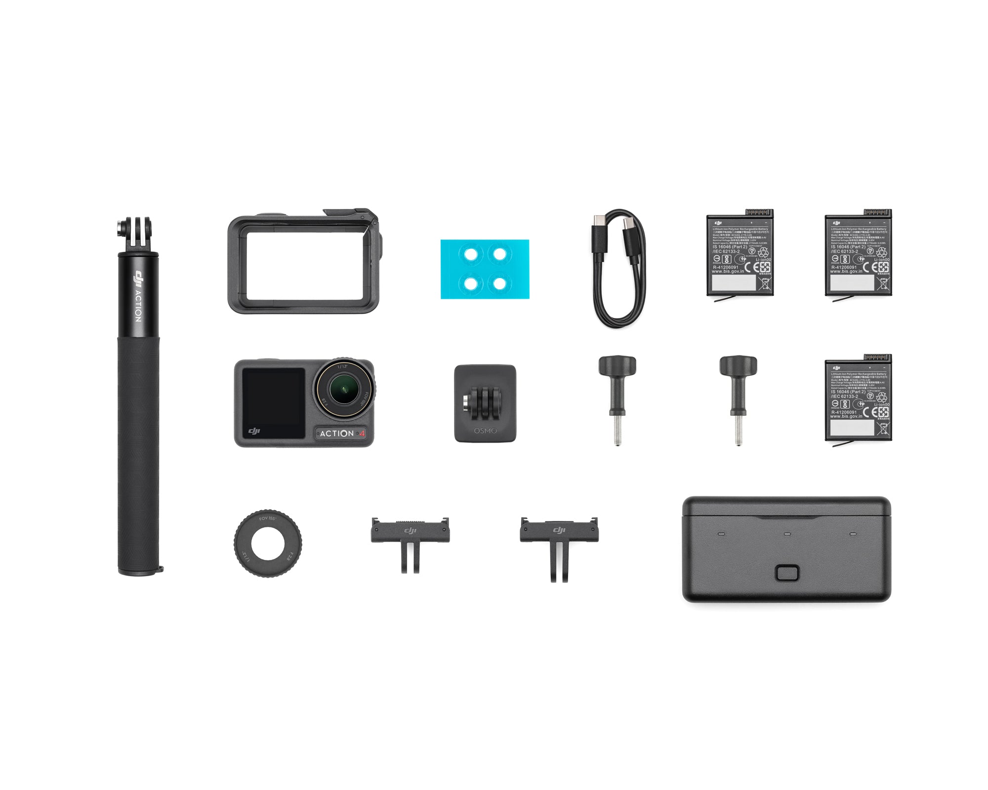DJI Osmo Action 4 Adventure Combo - 4K Waterproof Action Camera with Stabilization for Vlogging, Surfing & Outdoor Sports | Perfect for Travel, Hiking & Extreme Adventures