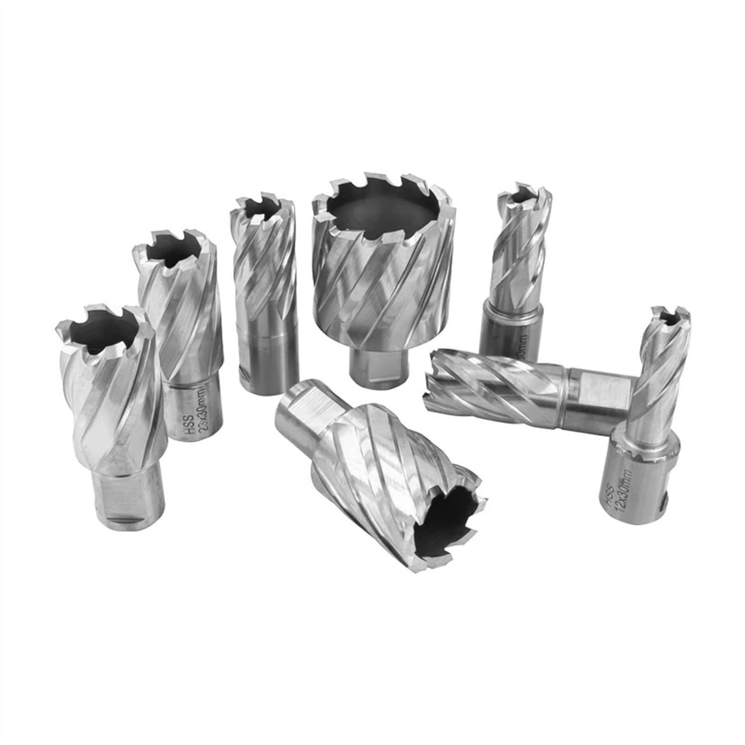 High-Speed Steel (HSS) TiN Coated Annular Drill Bit 12-42x30mm Weldon Shank Hollow Core Drill for Metal Cutting - Perfect for Automotive, HVAC, and Industrial Metal Fabrication Projects