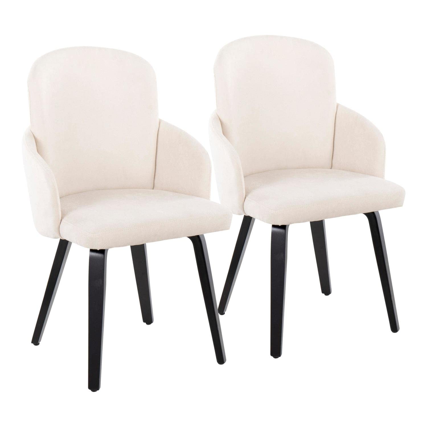 LumiSource Dahlia Upholstered Dining Chair Set of 2 - Modern Kitchen Chairs for Dining Table - Perfect for Small Spaces, Breakfast Nooks & Contemporary Dining Rooms