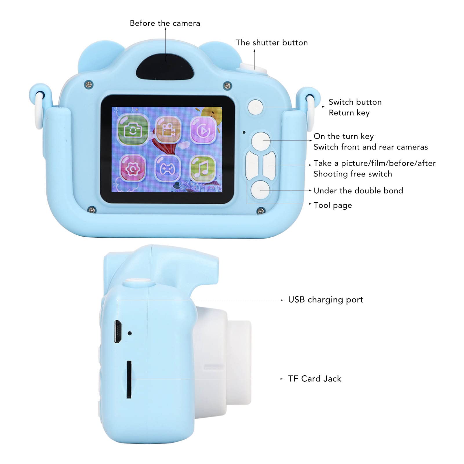 Kids Digital Camera - HD Mini Cartoon Camera for Children, Teens, Boys & Girls | Portable Multifunctional Camera for Travel, Birthday Gifts & School Activities