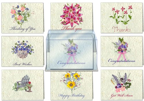 All-Occasion Floral Note Cards Set in Elegant Gift Box - Perfect for Thank You Notes, Greetings, and Special Events
