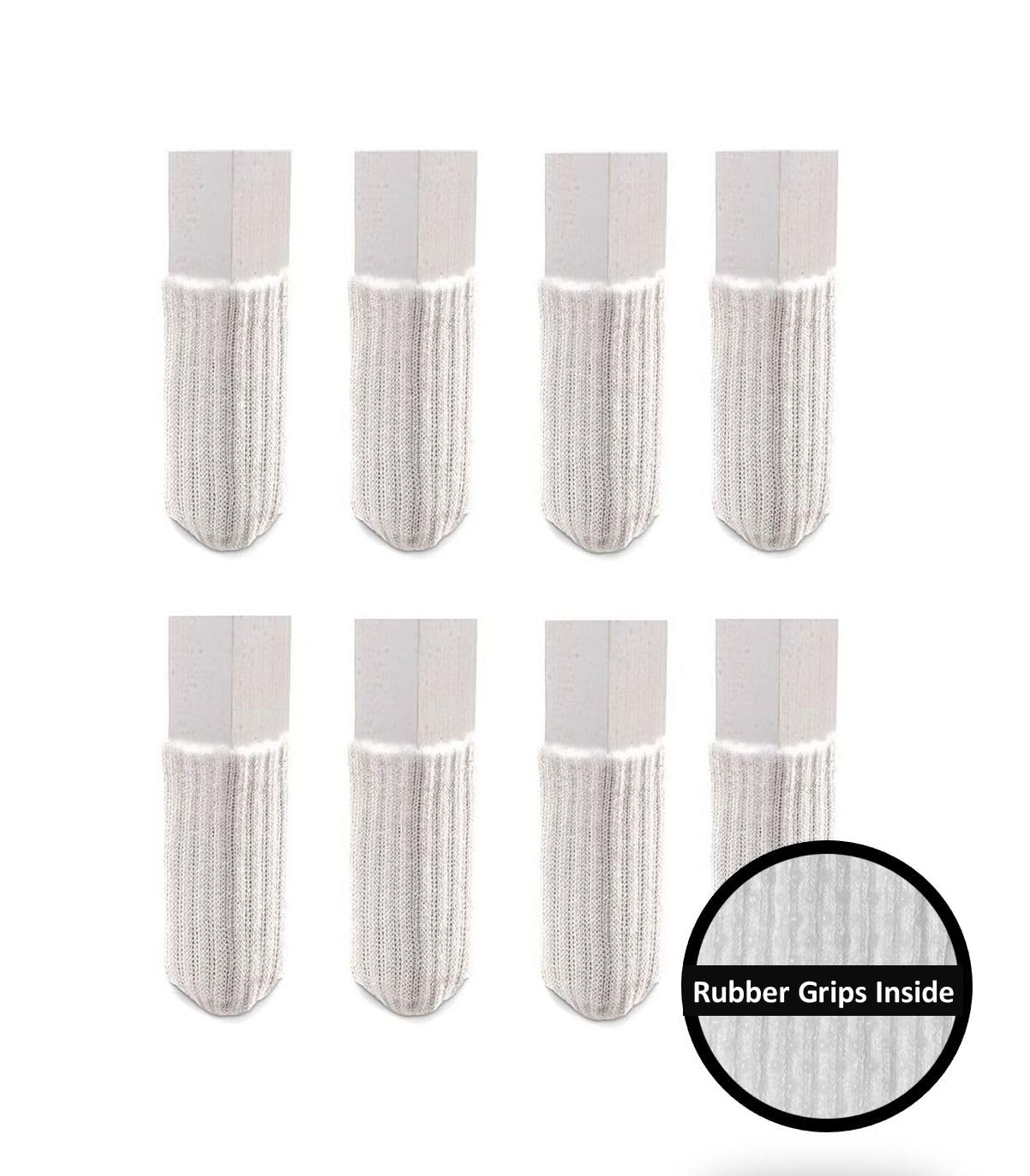 Original Furniture Sock Floor Protectors - X-Small White Chair Leg Covers for Wood Floor Protection | Prevents Scratches & Noise on Hardwood, Tile & Laminate Floors | Ideal for Dining Chairs, Office Chairs & Home Furniture