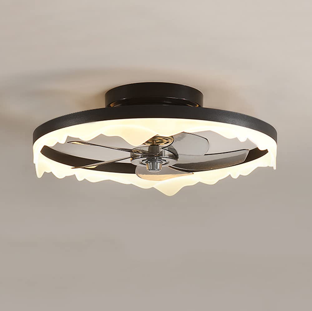 Modern Minimalist Ceiling Fan with LED Light - 50W 3-Color Dimmable Adjustable Lighting, High Light Transmittance Acrylic Shade - Perfect for Bedrooms, Living Rooms and Small Spaces | Energy-Efficient Cooling & Stylish Home Decor