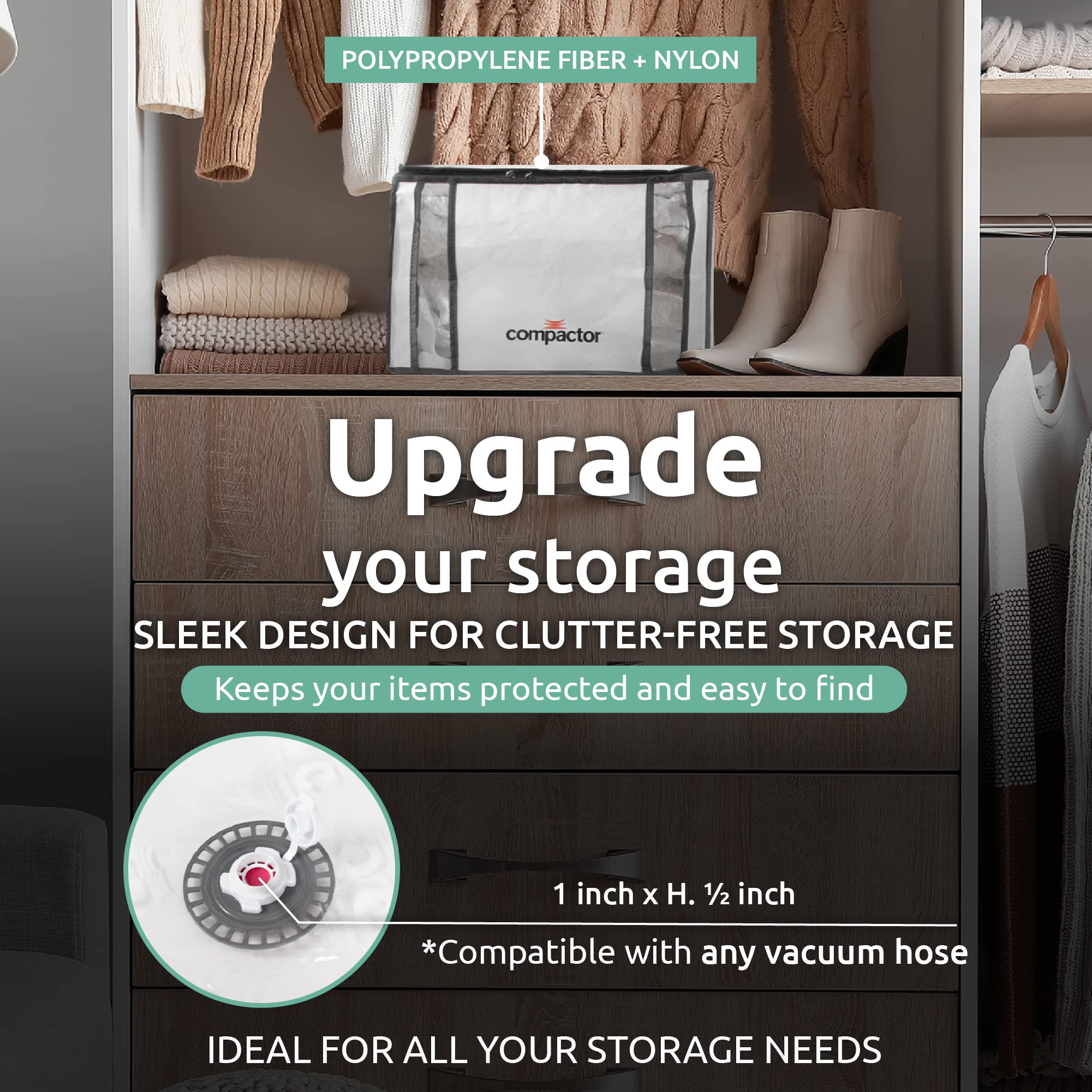 Space Saving Vacuum Storage Bags with Semi-Rigid Box - 125L Medium Vacuum Seal Bags for Clothes, Christmas Decorations & Seasonal Storage - Compact Vacuum Bags for Travel, Moving & Home Organization