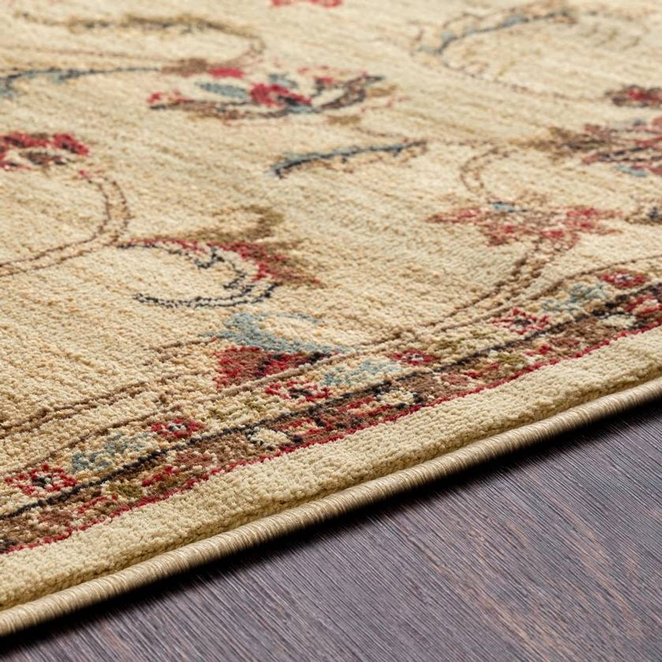 Mark&Day Traditional Khaki Area Rug 4x5 - Brown White Beige Carpet for Living Room, Bedroom, Kitchen (3'11