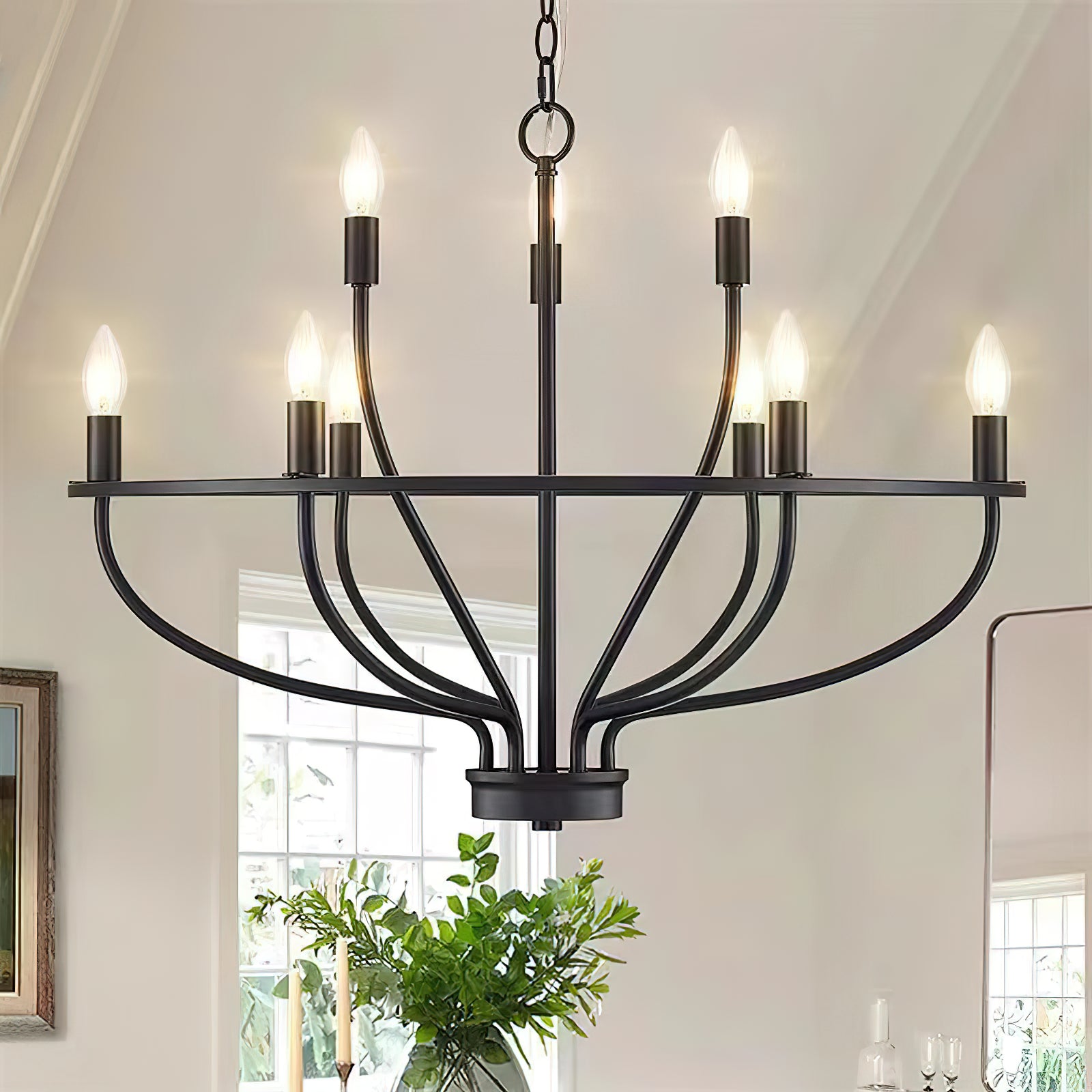 Greyson Chandelier - Modern Crystal Ceiling Light Fixture for Dining Room & Living Room | Elegant Home Decor Lighting