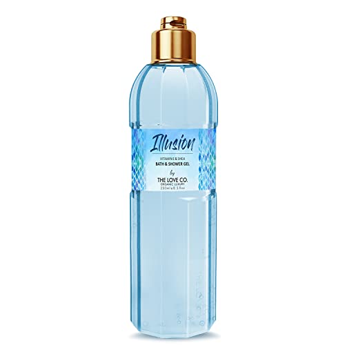 THE LOVE CO. Replenishing & Cleansing Shower Gel - Moisturizing Body Wash & Shaving Gel with Aqua for Smooth Skin | Perfect for Daily Shower, Spa & Relaxing Bath Time