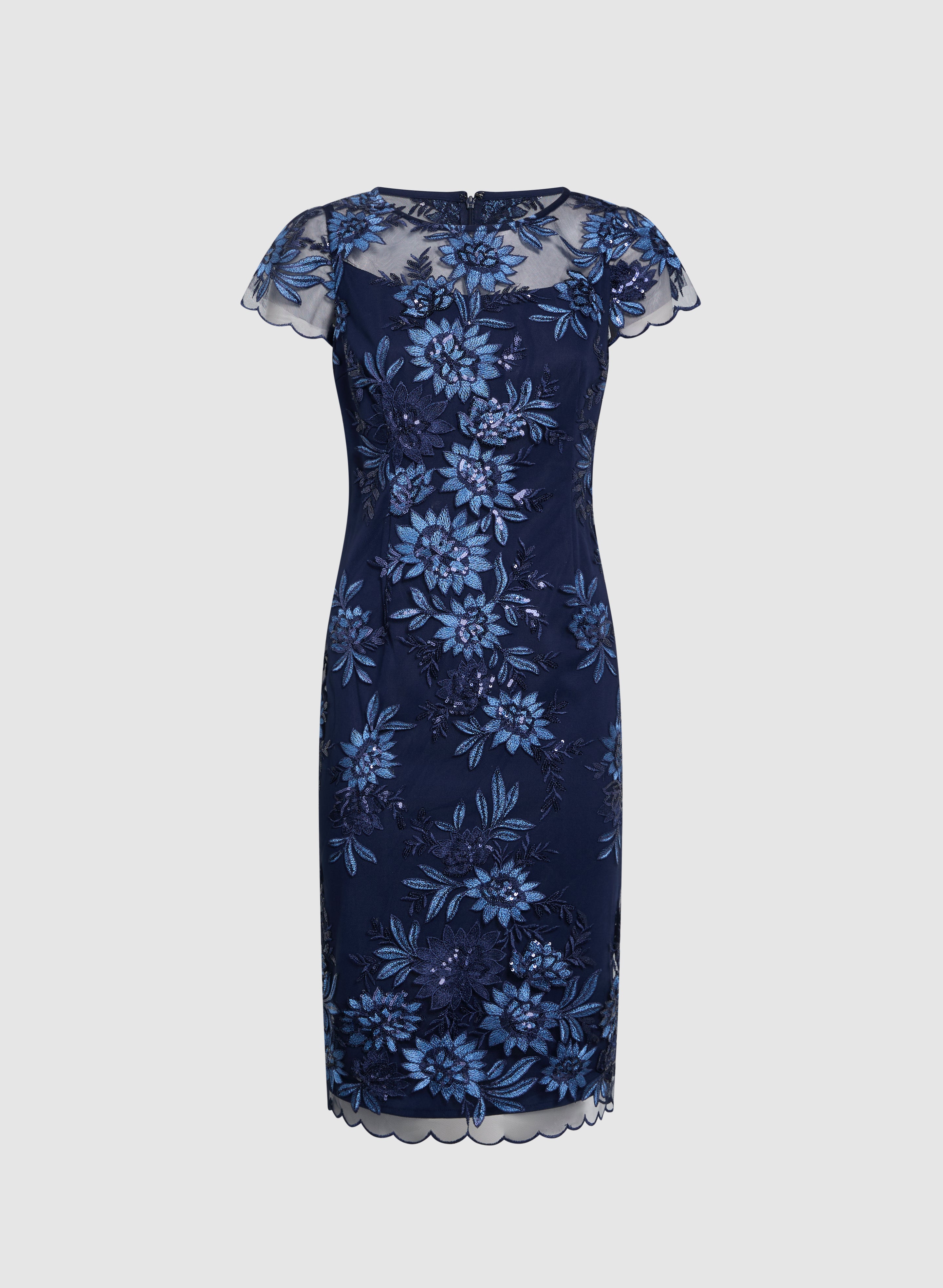 Floral Sequin Embellished Party Dress for Women - Elegant Evening Gown for Prom, Wedding, and Special Occasions