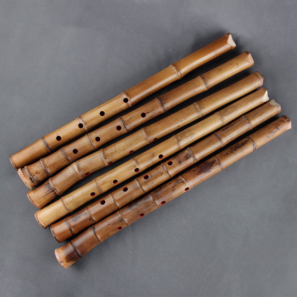 TsoLay Beginner Wooden Flute - 5 Hole Shakuhachi Bamboo Vertical Wind Instrument with Root Design | Perfect for Meditation, Yoga, and Traditional Japanese Music Practice
