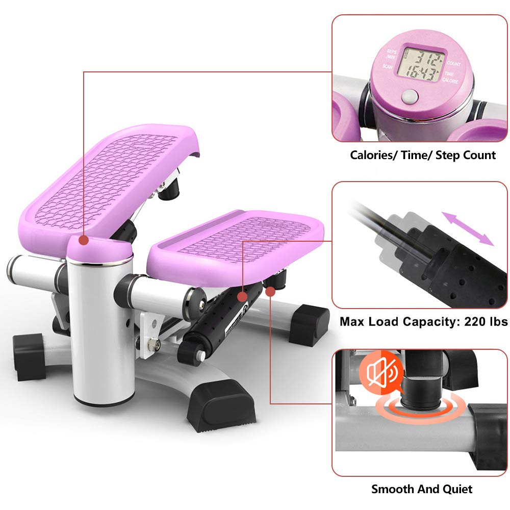 LeikeFitness ST6600 Premium Portable Stair Stepper & Waist Twister - LCD Display Home Gym Equipment for Cardio & Toning - Perfect for Small Spaces, Office Workouts & Home Fitness