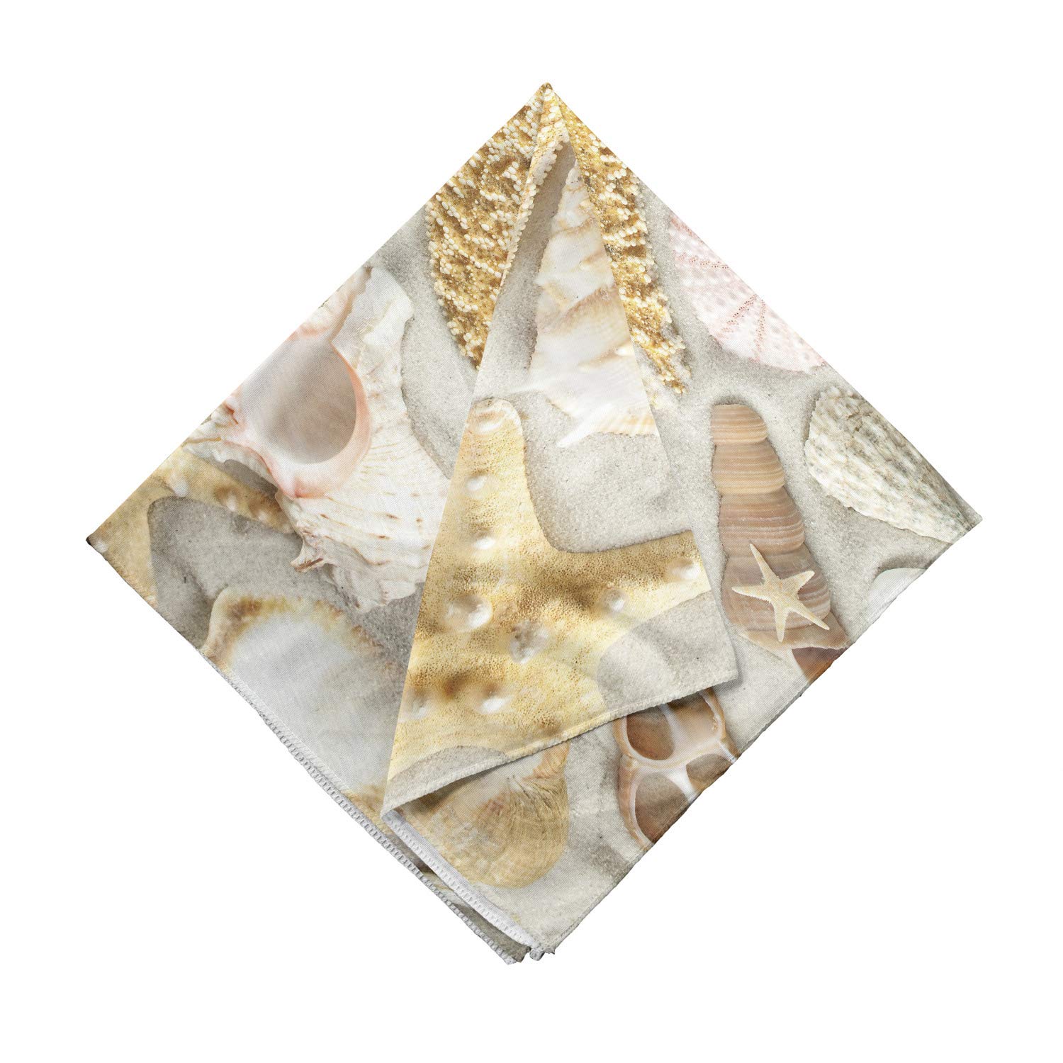 Ambesonne Seashell Bandana - Unisex Head & Neck Scarf with Beach Shell Print - Perfect for Summer, Vacations, and Coastal Fashion Accessories