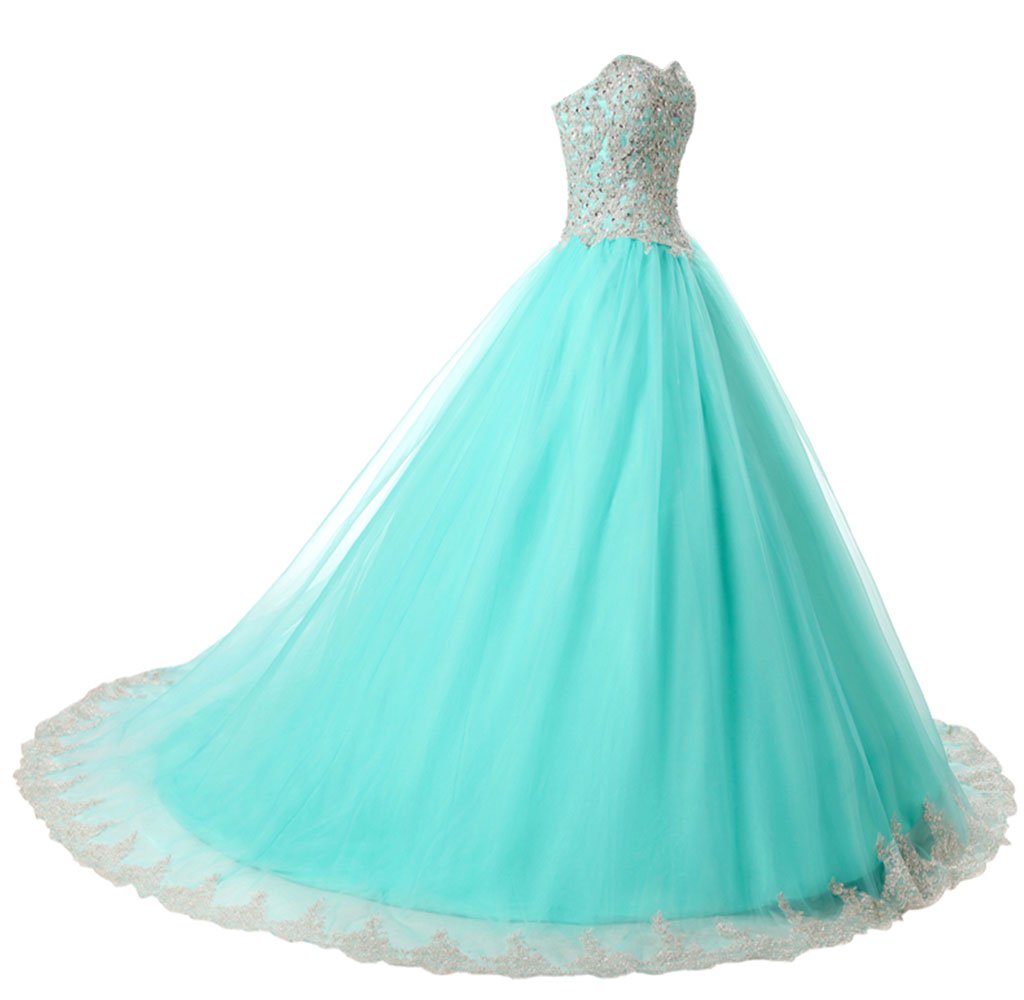 Elegant Women's Lace Tulle Formal Evening Dress for Quinceanera, Prom, Homecoming & Special Occasions | Long Sleeve Ball Gown with Floral Embroidery | Perfect for Weddings, Parties & Formal Events