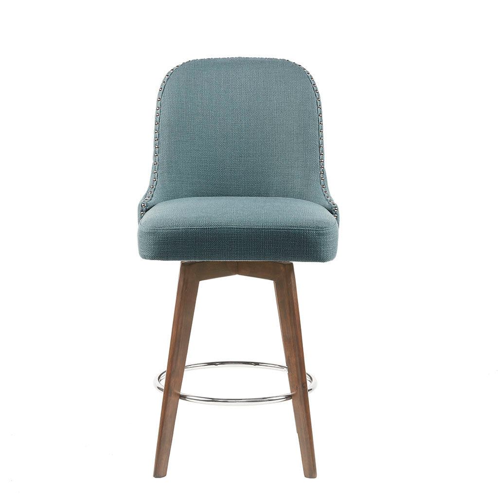 Swivel Counter Stool with Adjustable Height - Modern Bar Stools for Kitchen Island, Breakfast Nook & Home Bar - Comfortable 360° Rotating Seat for Dining & Entertaining