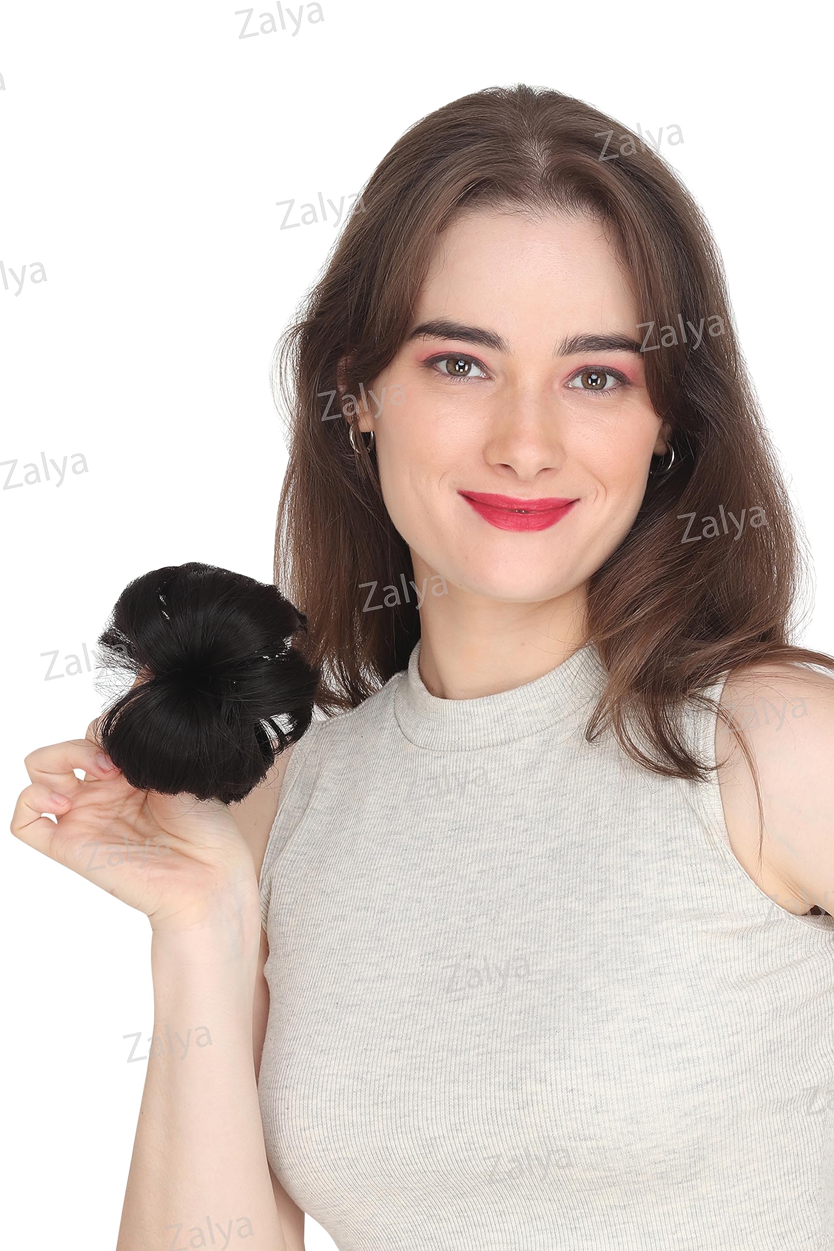 ZALYA Synthetic Artificial Juda Hair Clip with Clutcher - Black Medium Hair Accessories for Women (Pack of 1) - Perfect for Weddings, Parties & Everyday Styling