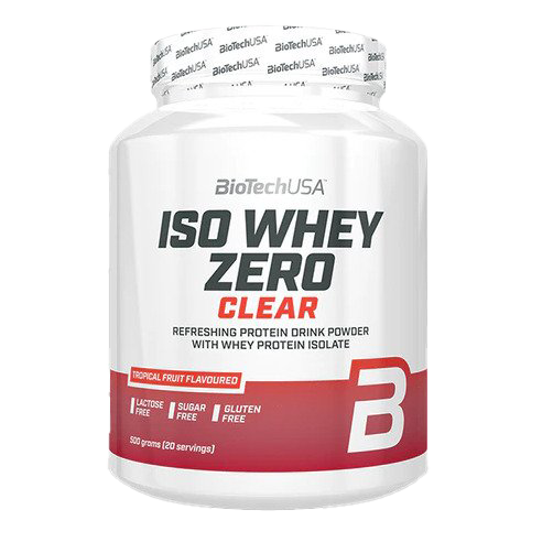 BioTechUSA Iso Whey Zero Clear Protein Powder - Tropical Fruit Flavor, 500g | Low-Carb, Lactose-Free Whey Isolate for Post-Workout Recovery & Muscle Growth