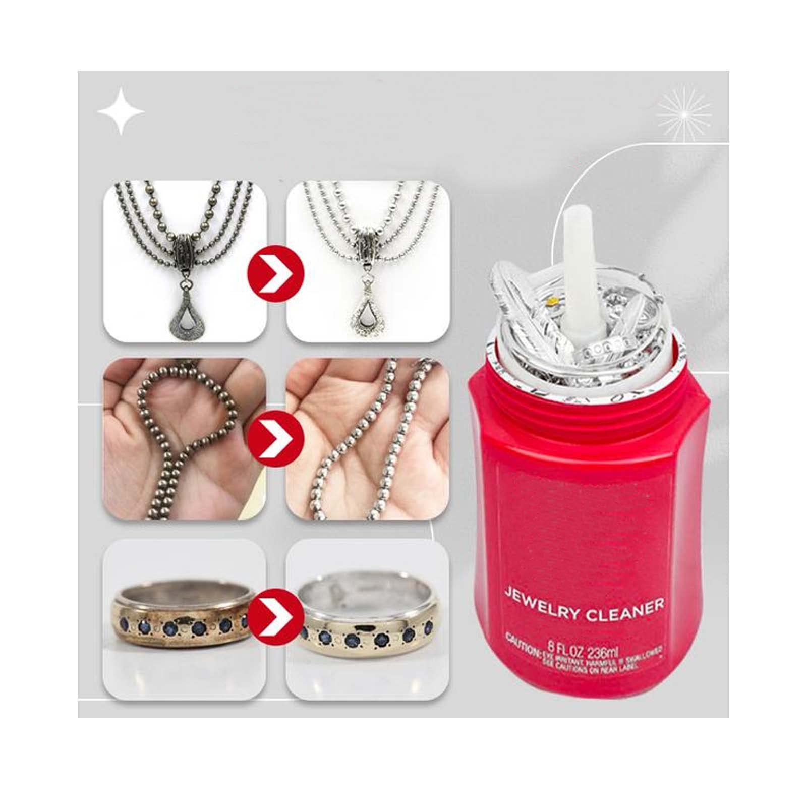 Best Jewelry Cleaner Solution for Gold, Silver, Diamonds & Gemstones | Safe & Effective Cleaning for Rings, Necklaces & Earrings | Perfect for Wedding Jewelry, Anniversary Gifts & Daily Maintenance