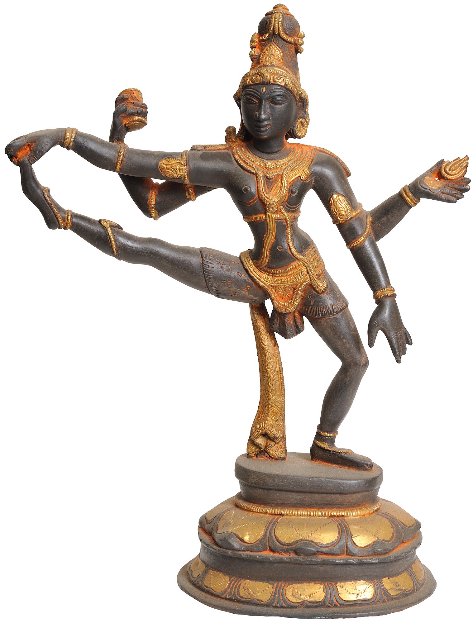 ZDN91 Black Gold Dancing Shiva Statue - Hindu God Shiva Figurine for Home Altar, Meditation & Spiritual Decor | Perfect for Puja, Yoga & Indian Festival Celebrations