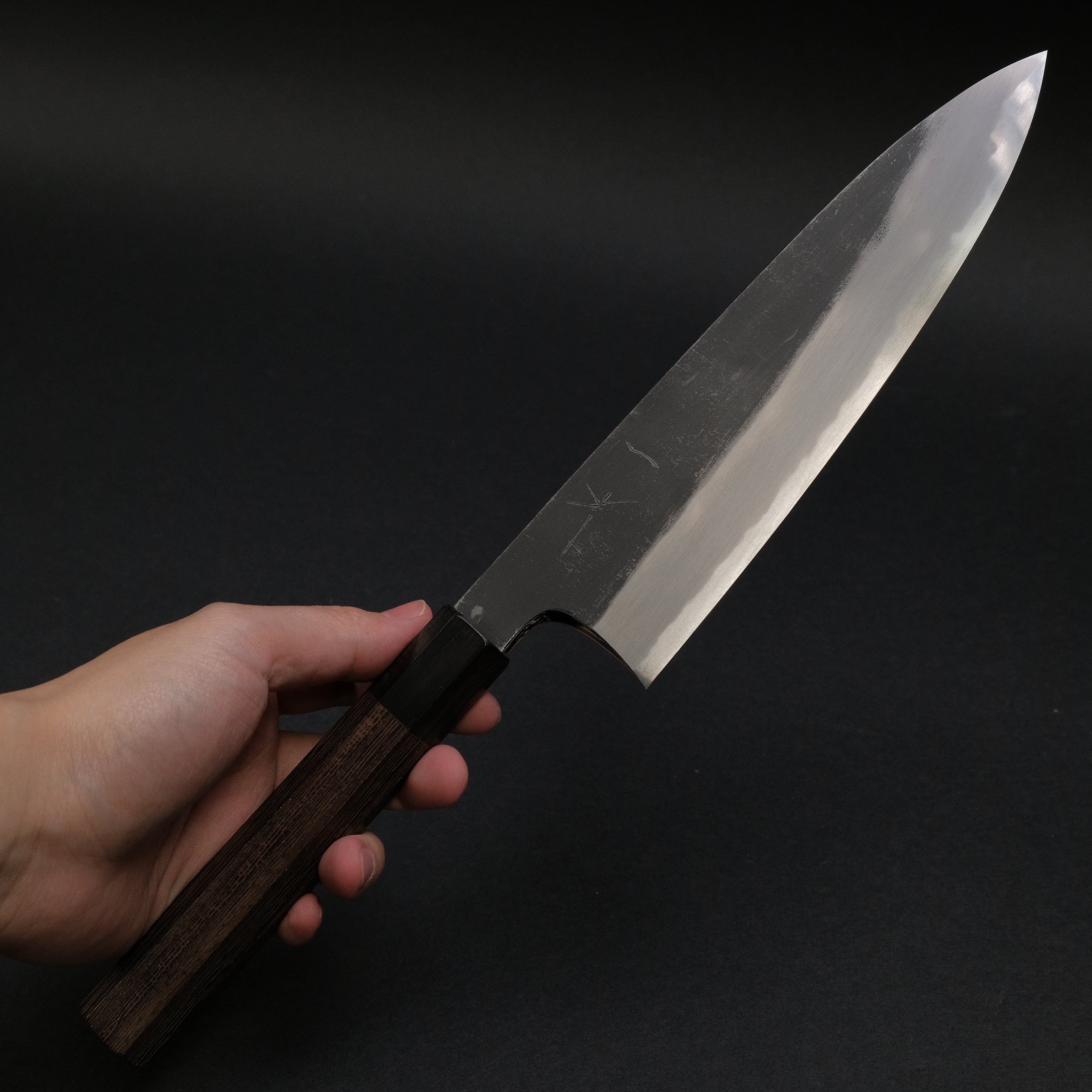 Hitohira Togashi White #2 Kurouchi Gyuto 210mm Japanese Chef Knife with Tagayasan Wood Handle - Professional Kitchen Knife for Slicing, Dicing & Meat Cutting